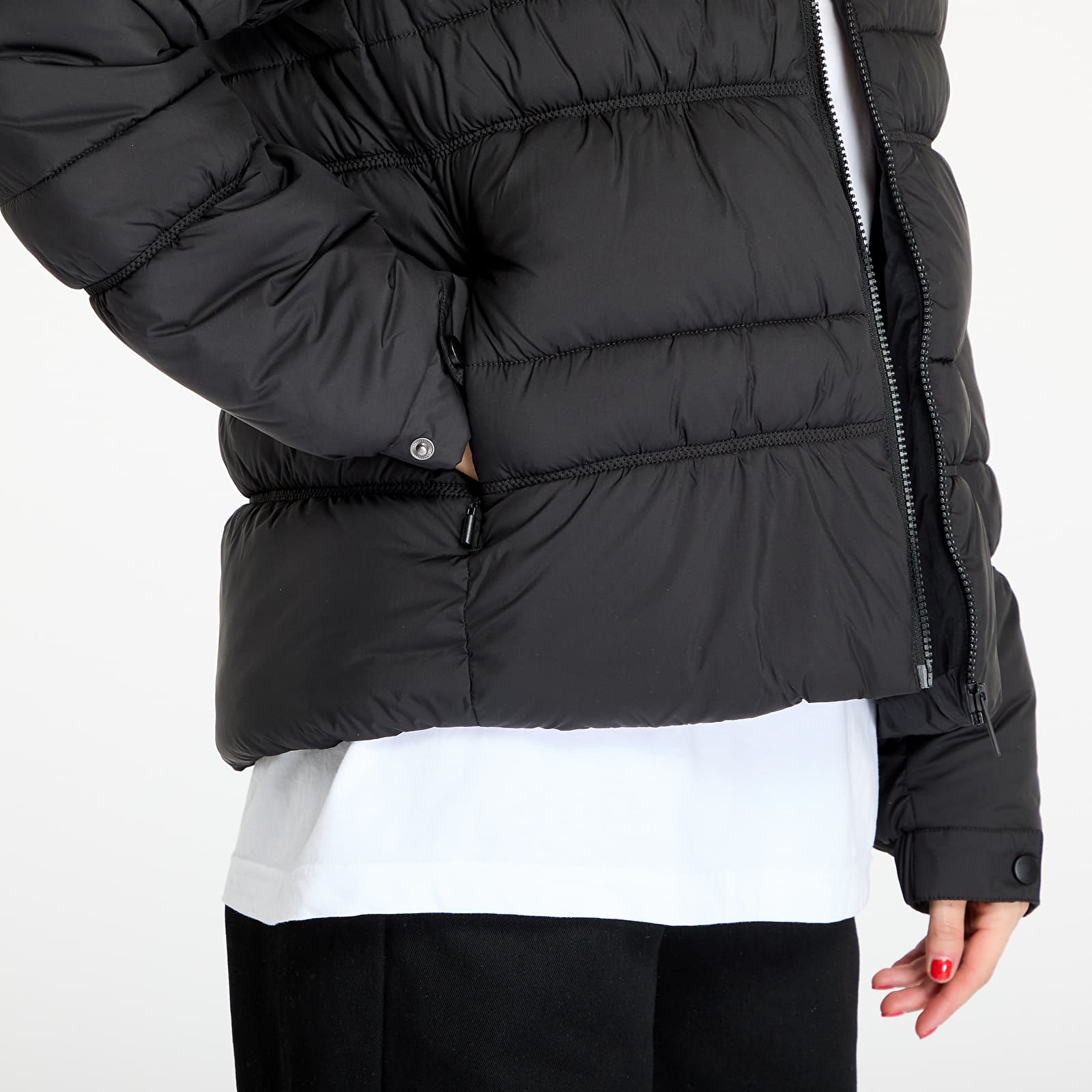 Giacche da donna Tommy Jeans Quilt Rouch Tape Jacket Black