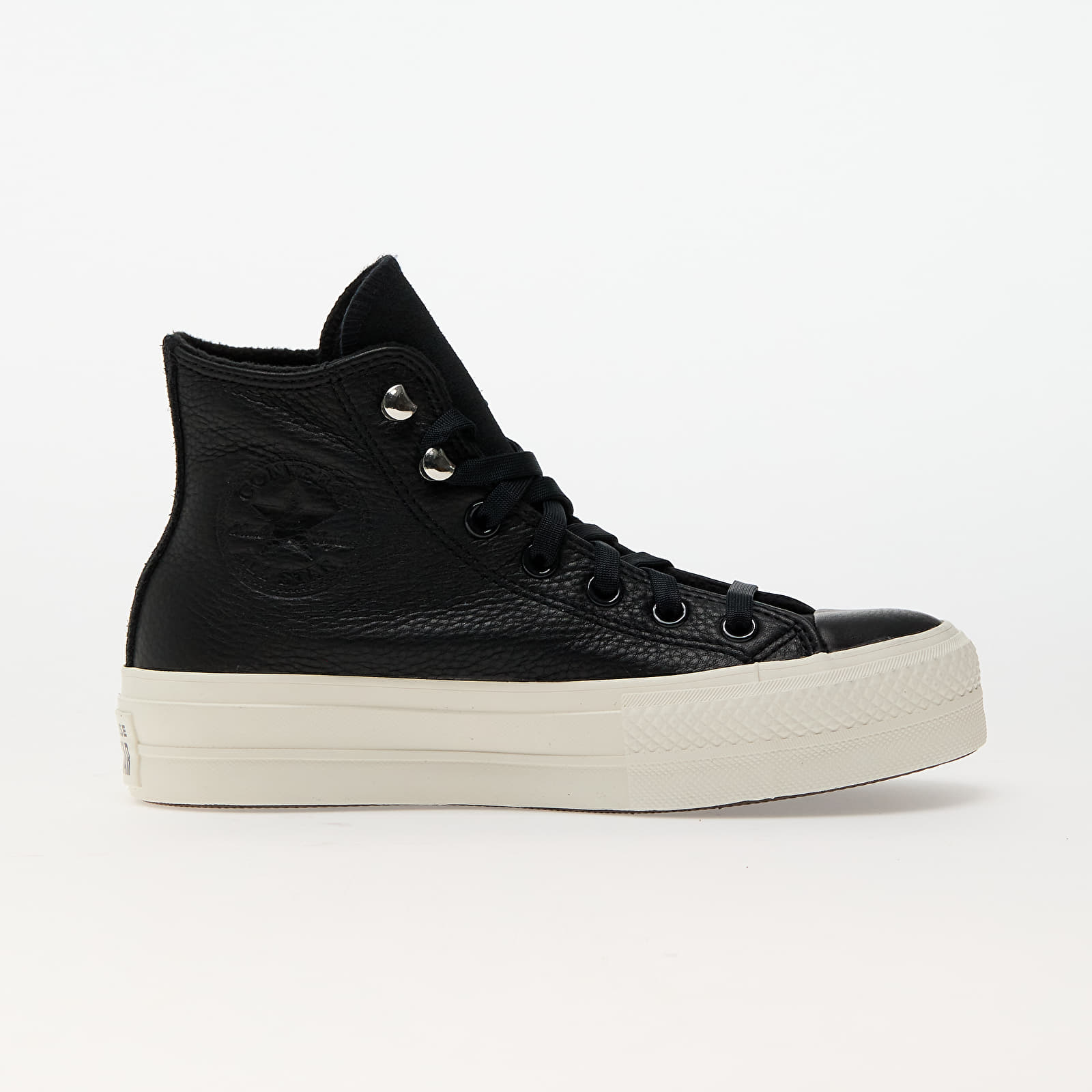Women's shoes Converse Chuck Taylor All Star Lift Platform Water Repellent Leather Black/ Black/ Egret