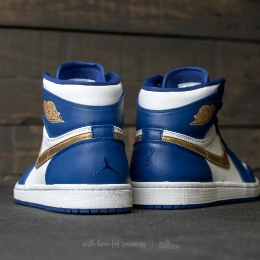 Men s shoes Air Jordan 1 Retro High Deep Royal Blue Metallic Gold Coin White Infr Footshop