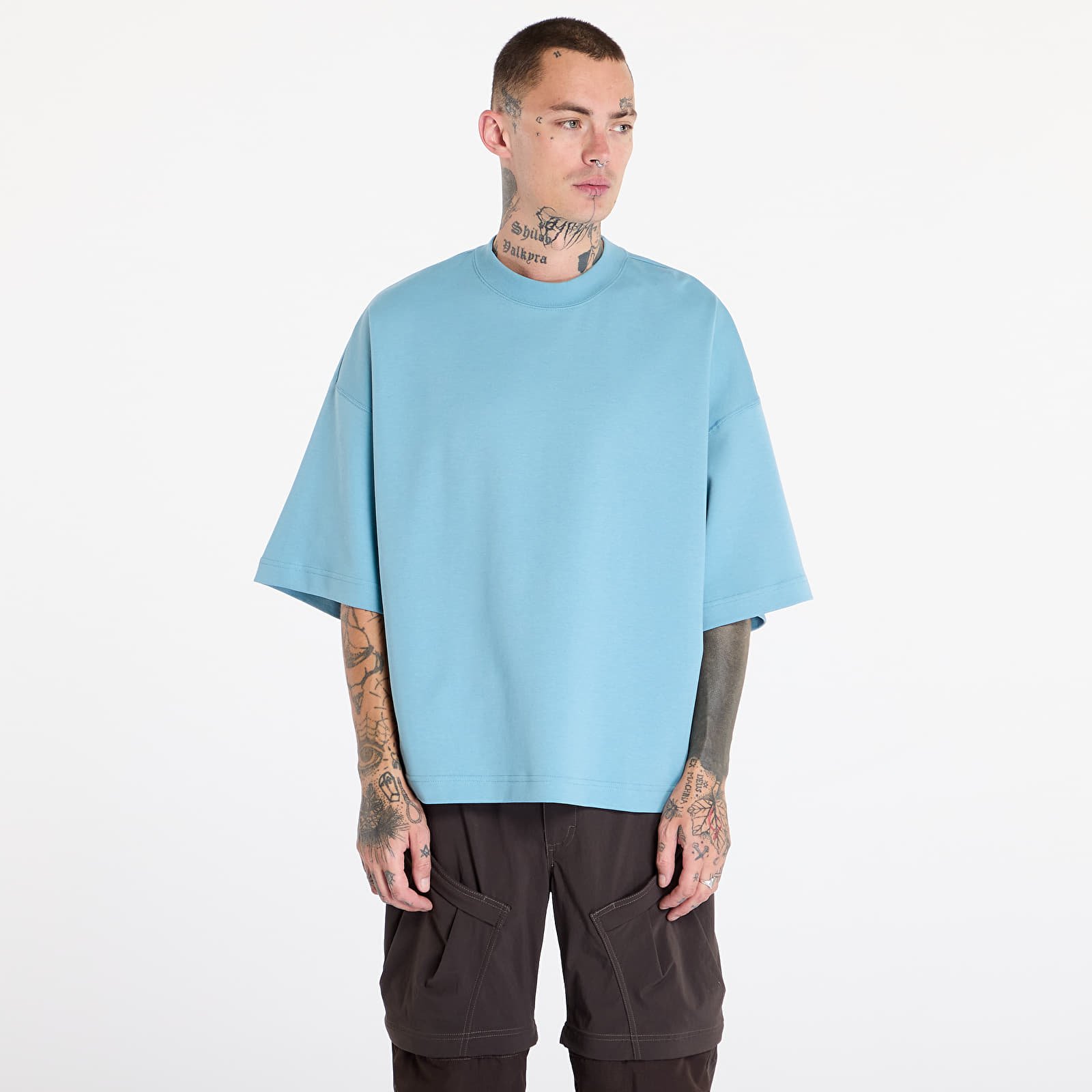 Pólók Nike Tech Fleece Shortsleeve Top Denim Turquoise/Denim Turquoise