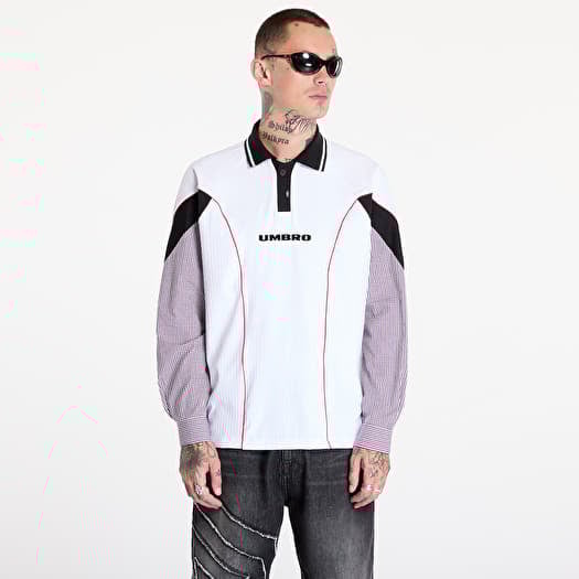 Tričko Umbro by Slam Jam Gingham Cut Up Polo Shirt White
