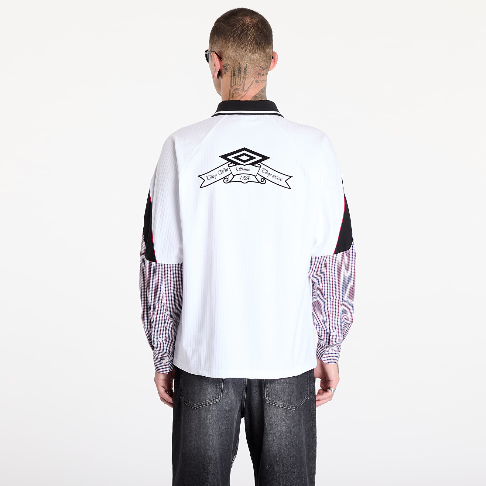 Men's T-shirts Umbro by Slam Jam Gingham Cut Up Polo Shirt White | Footshop