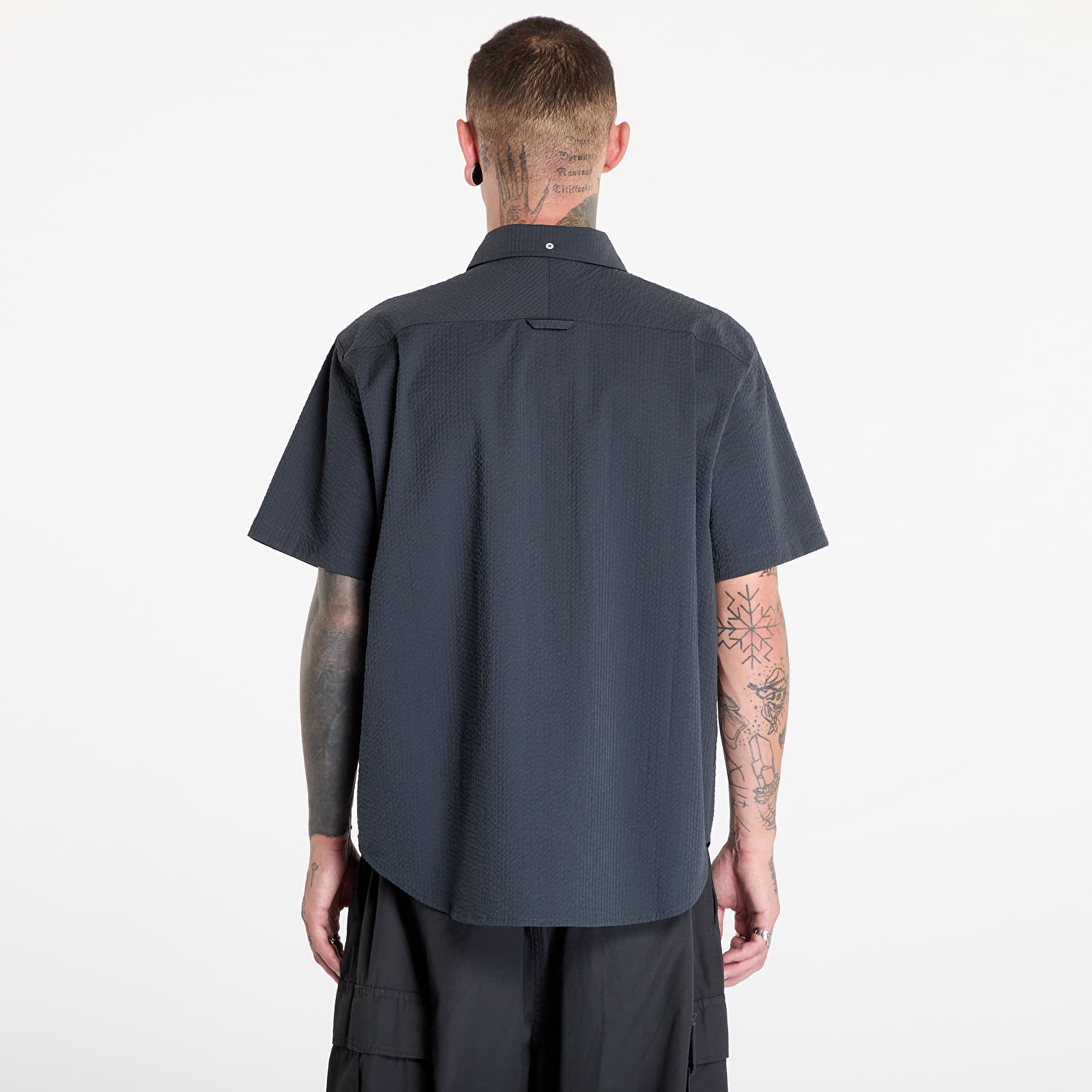 Cămăși Nike Life Men's Short-Sleeve Seersucker Button-Down Shirt Anthracite/ Anthracite