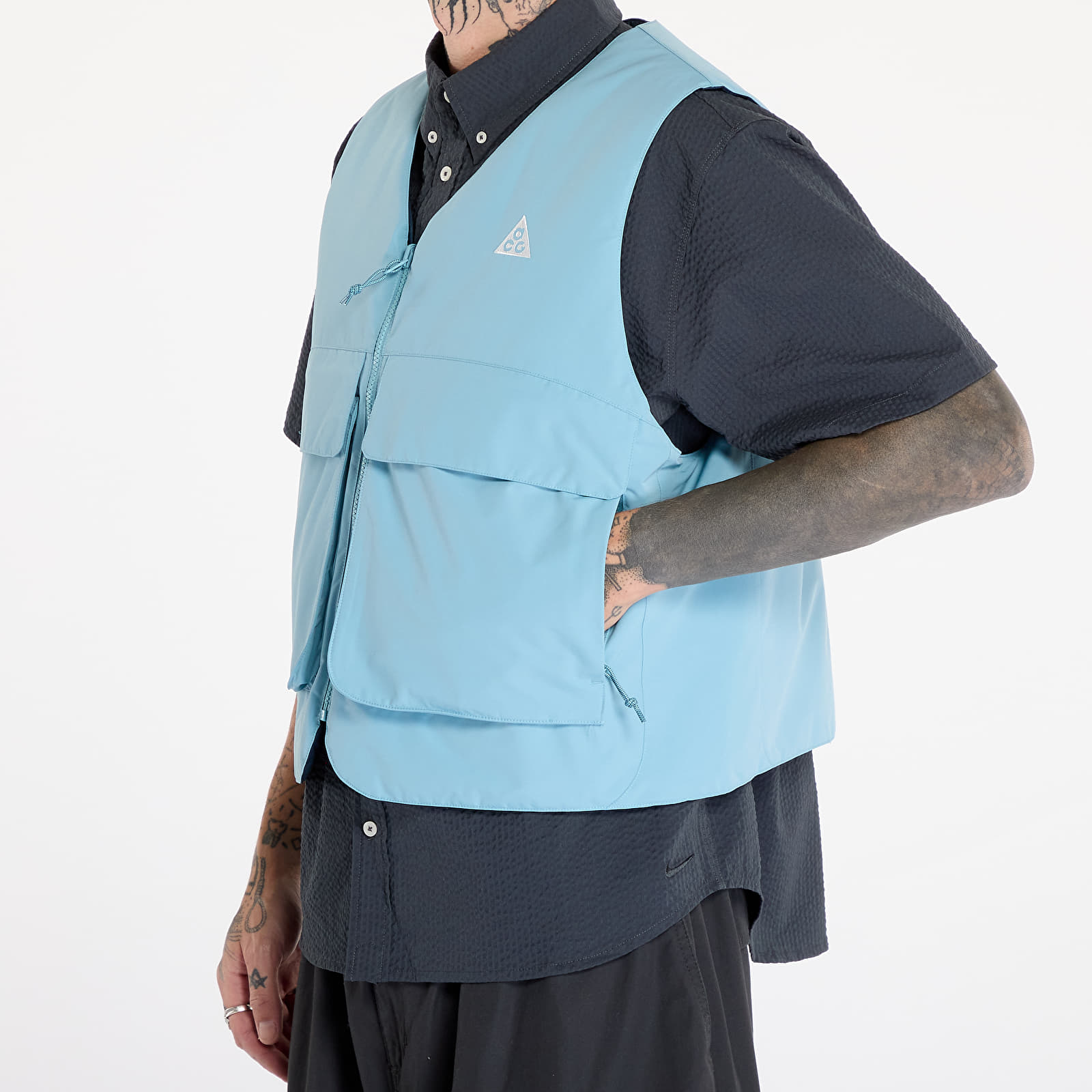Vests Nike ACG "Skull Peak" PrimaLoft® Reversible Vest UNISEX Denim Turquoise/ Armory Navy/ Summit White