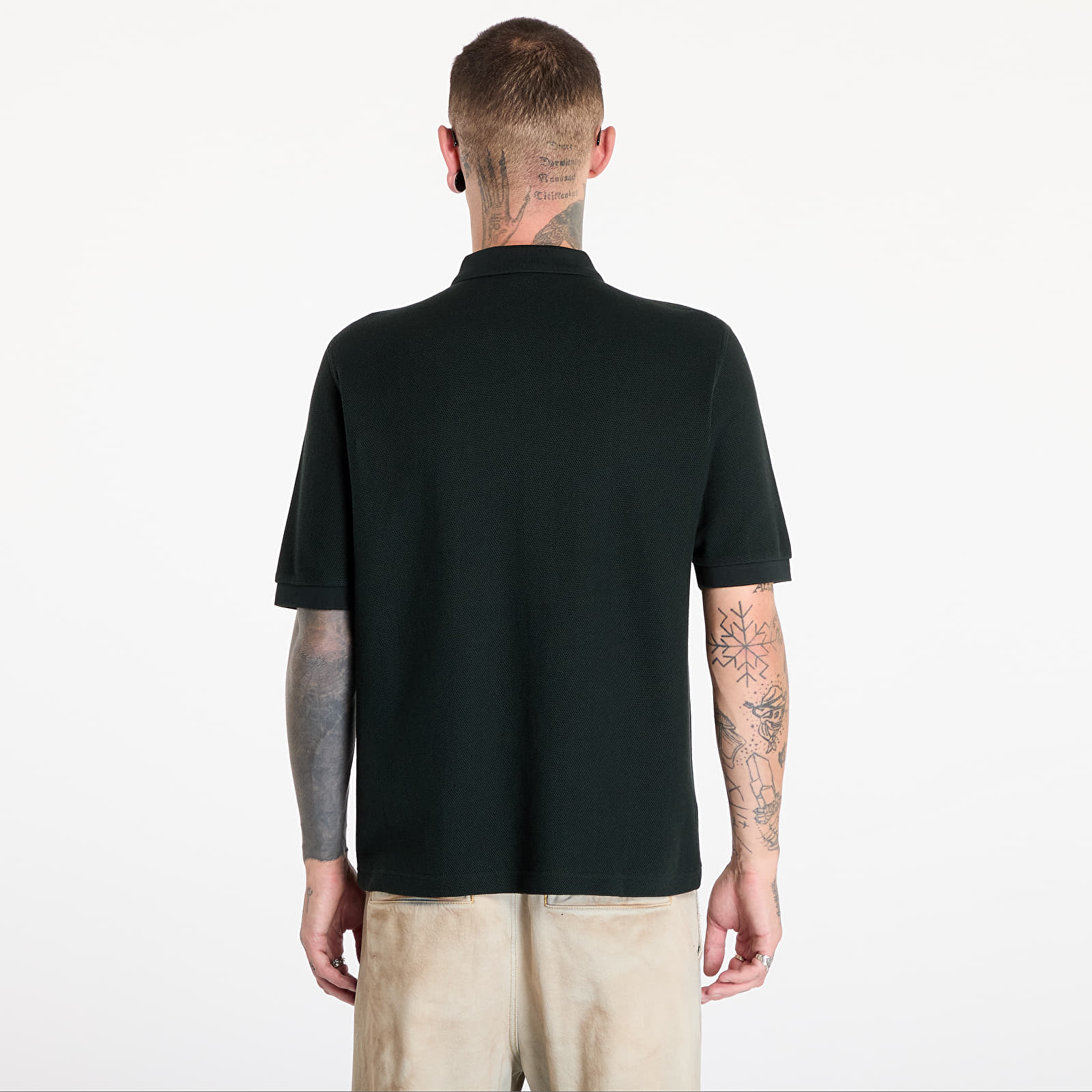Men's T-shirts FRED PERRY Panelled Button Through Polo Shirt Night Green