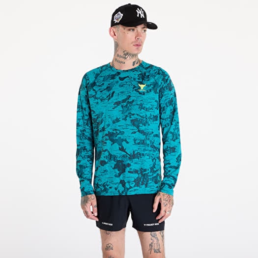 T-shirt Under Armour Project Rock IsoChill LS Hydro Teal/ Black/ High-Vis Yellow