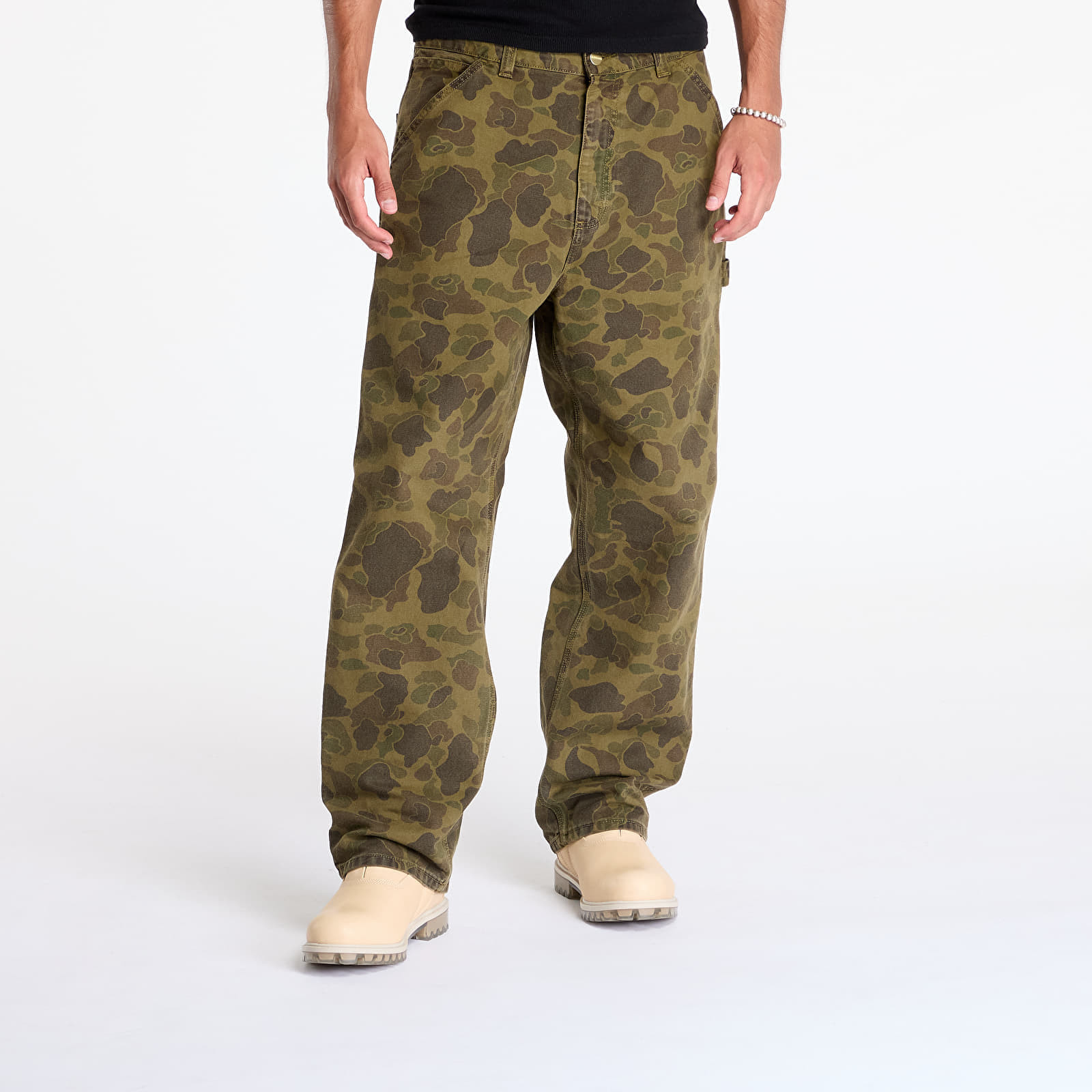 Jeans Carhartt WIP Duck Single Knee Pant Camo Duck/ Office Green M