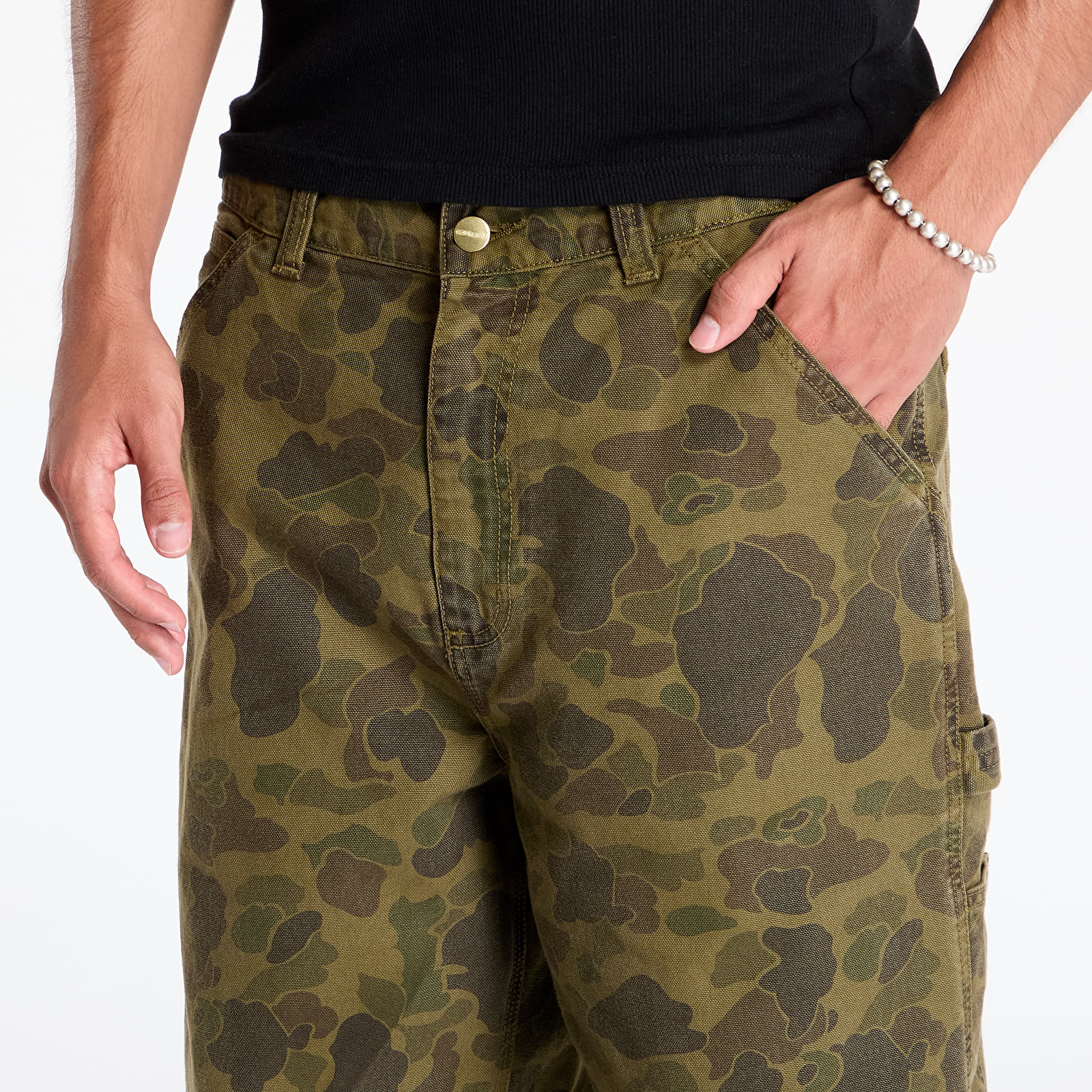 Jeans Carhartt WIP Duck Single Knee Pant Camo Duck/ Office Green