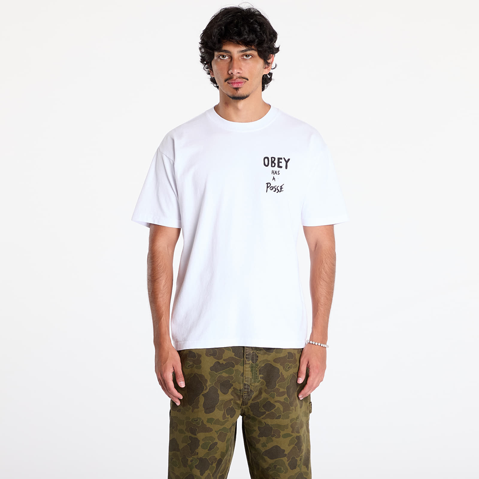 Männer T-Shirts OBEY Obey Has A Posse T-Shirt White