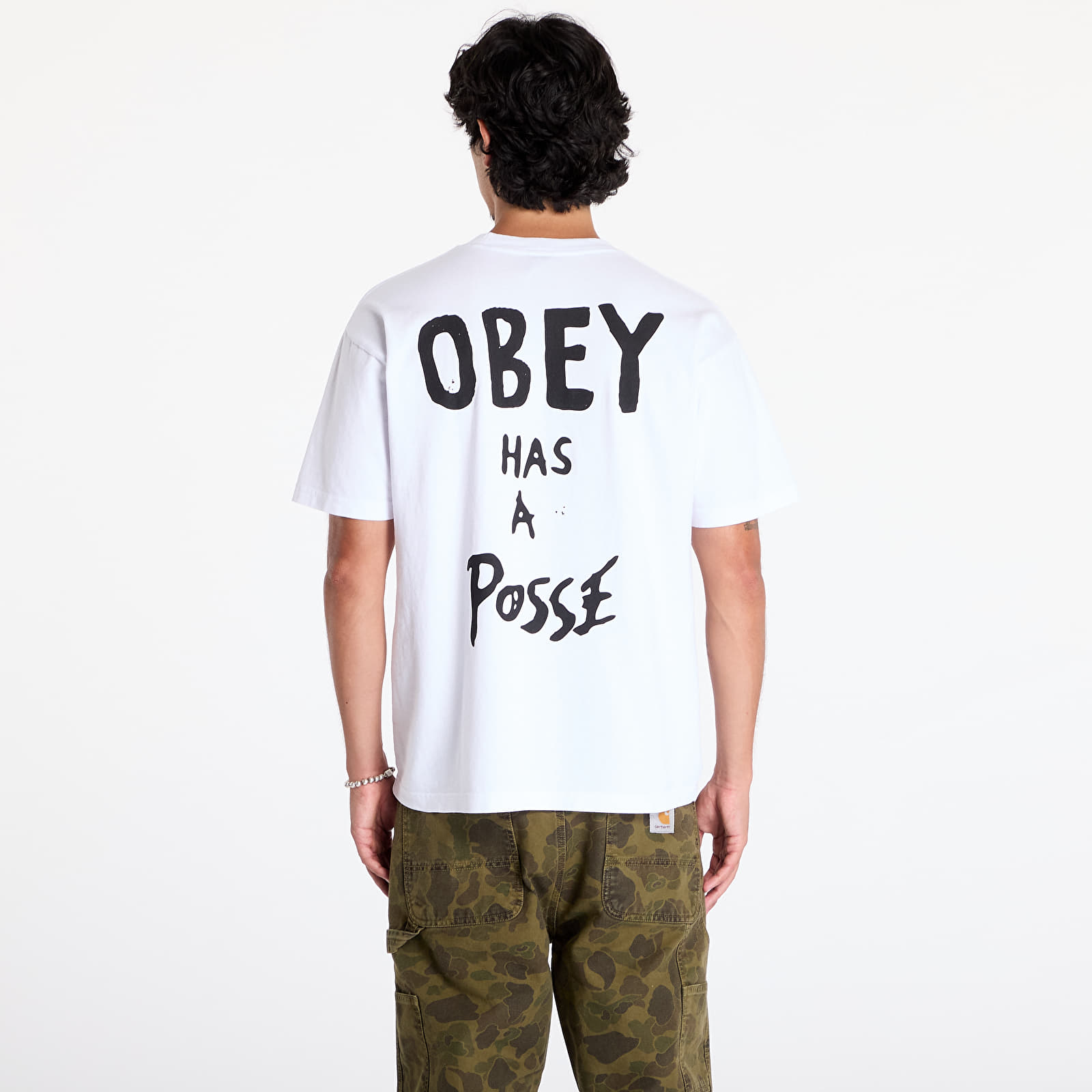 Männer T-Shirts OBEY Obey Has A Posse T-Shirt White