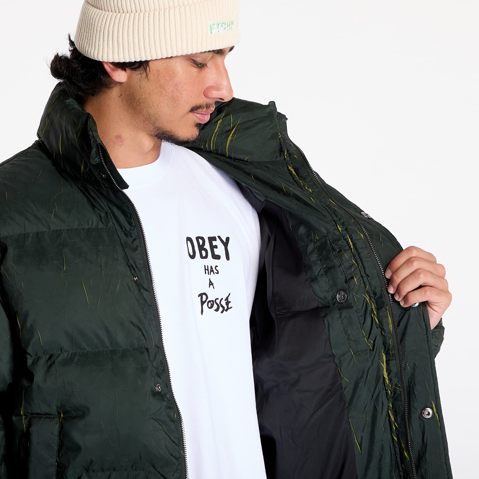 Men's jackets Daily Paper Renako Puffer Jacket Jet Black