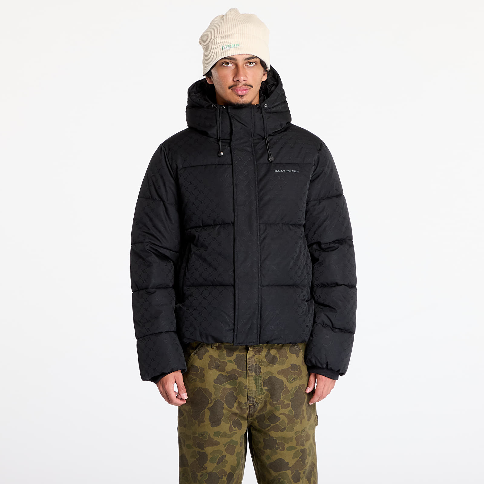 Kurtki Daily Paper Monogram Puffer Jacket Black