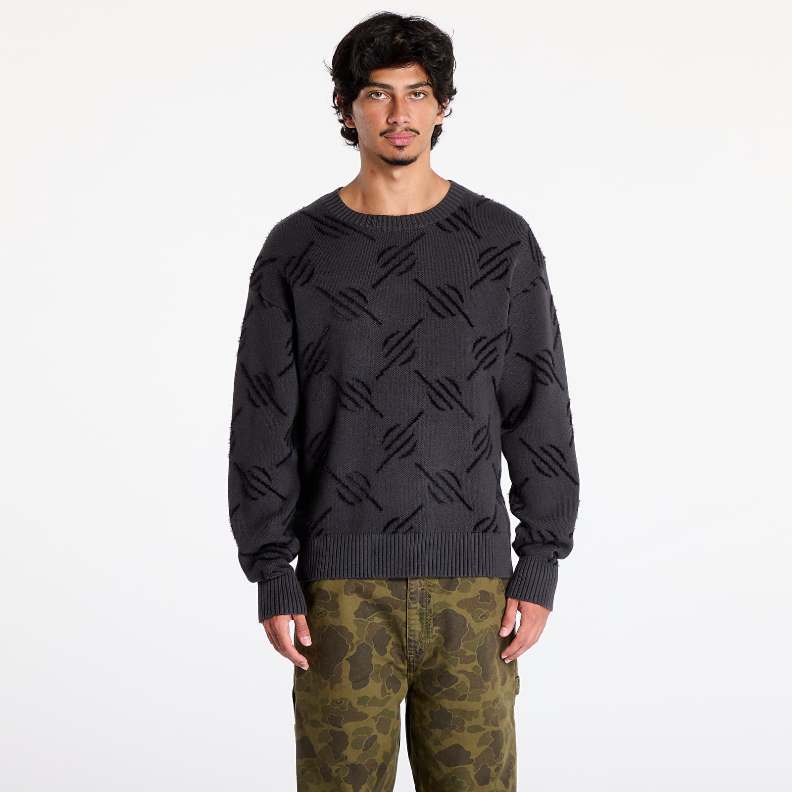 Maglione Daily Paper Tevin Monogram Knit Sweater Black L