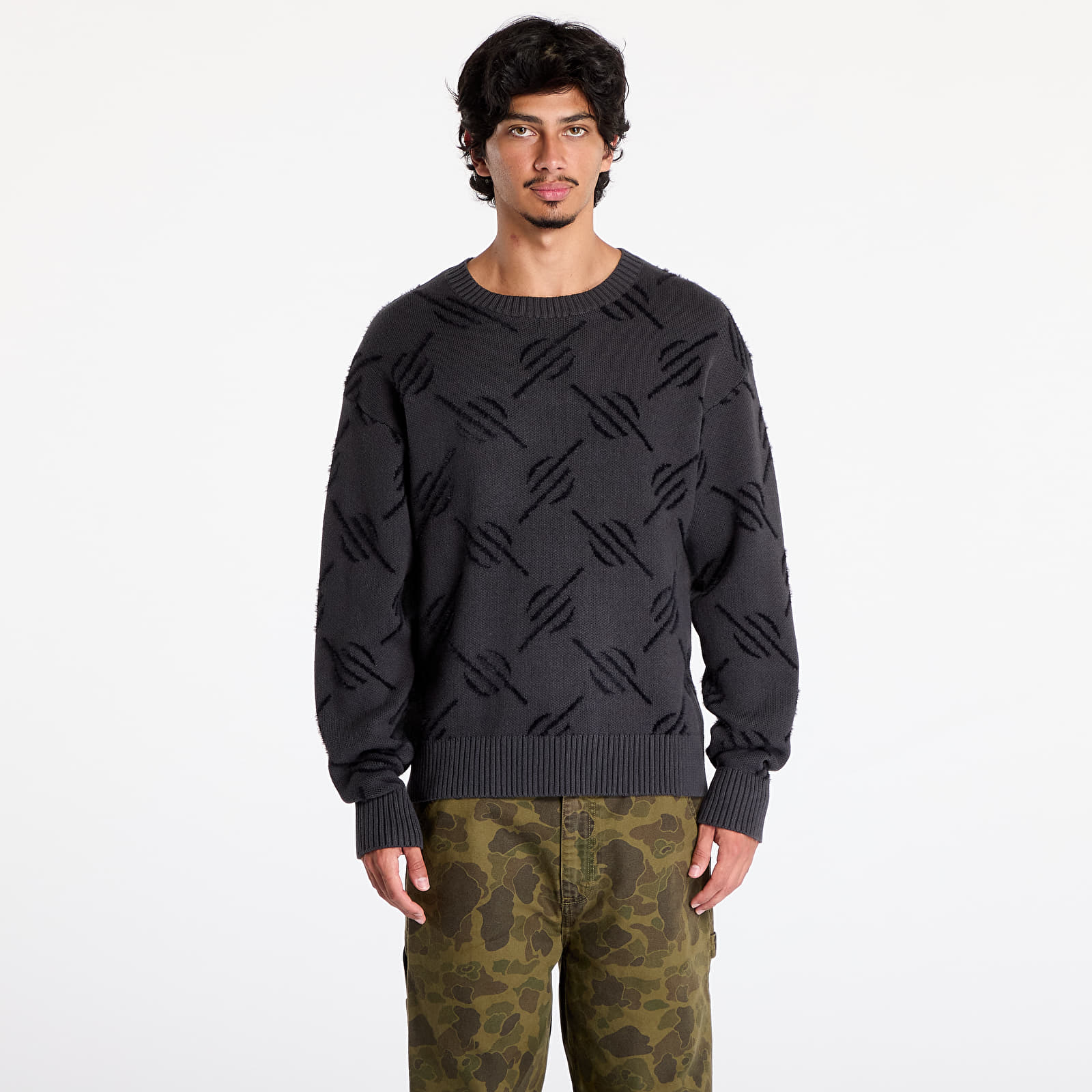 Pulls Daily Paper Tevin Monogram Knit Sweater Black