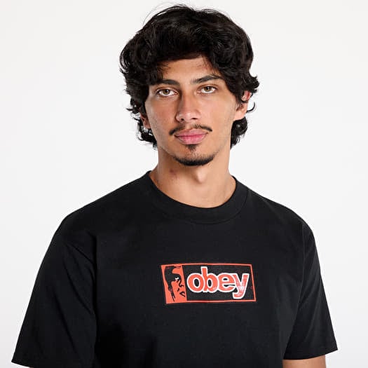 Magliette da uomo OBEY Obey Half Icon T-Shirt Black Footshop