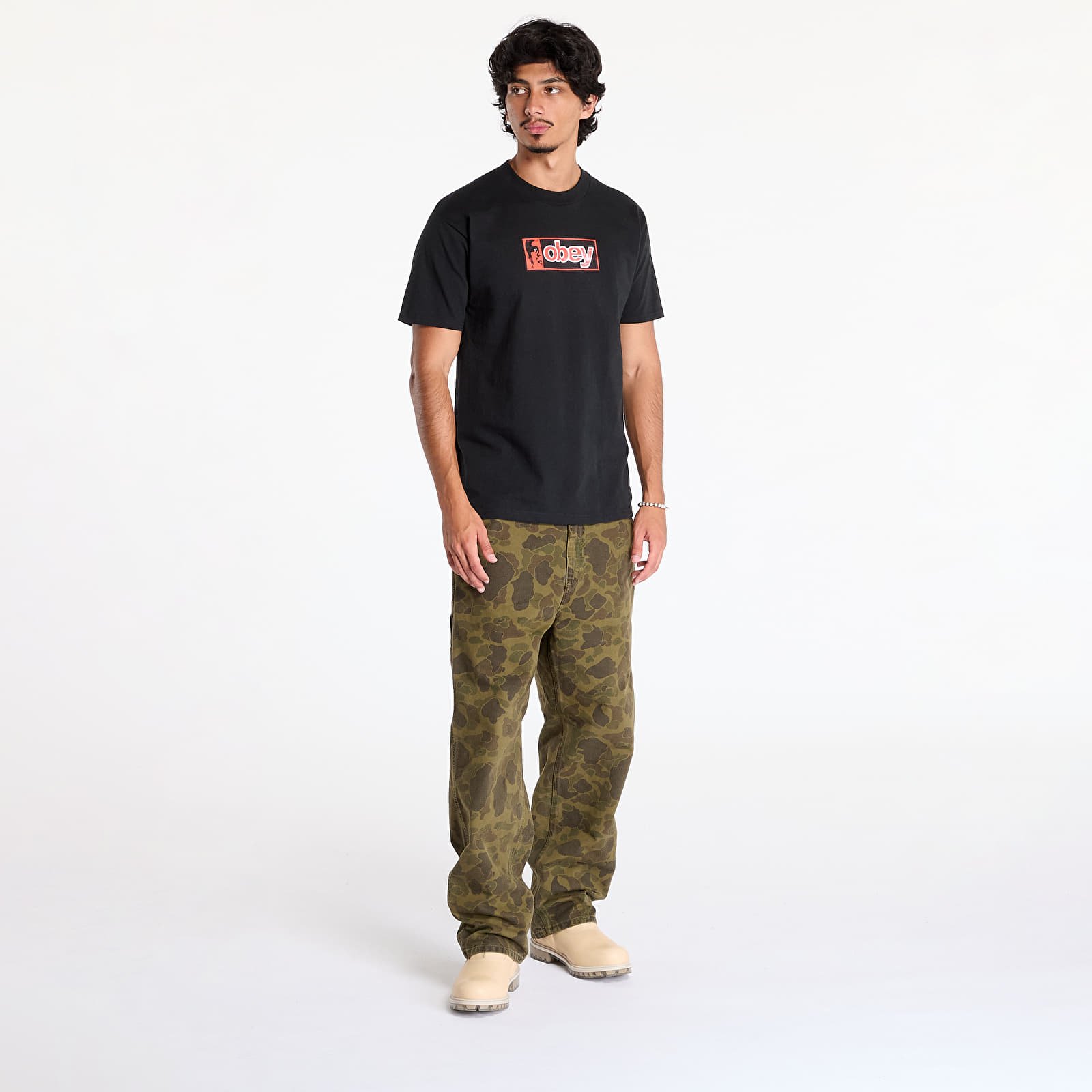 Men's T-shirts OBEY Obey Half Icon T-Shirt Black