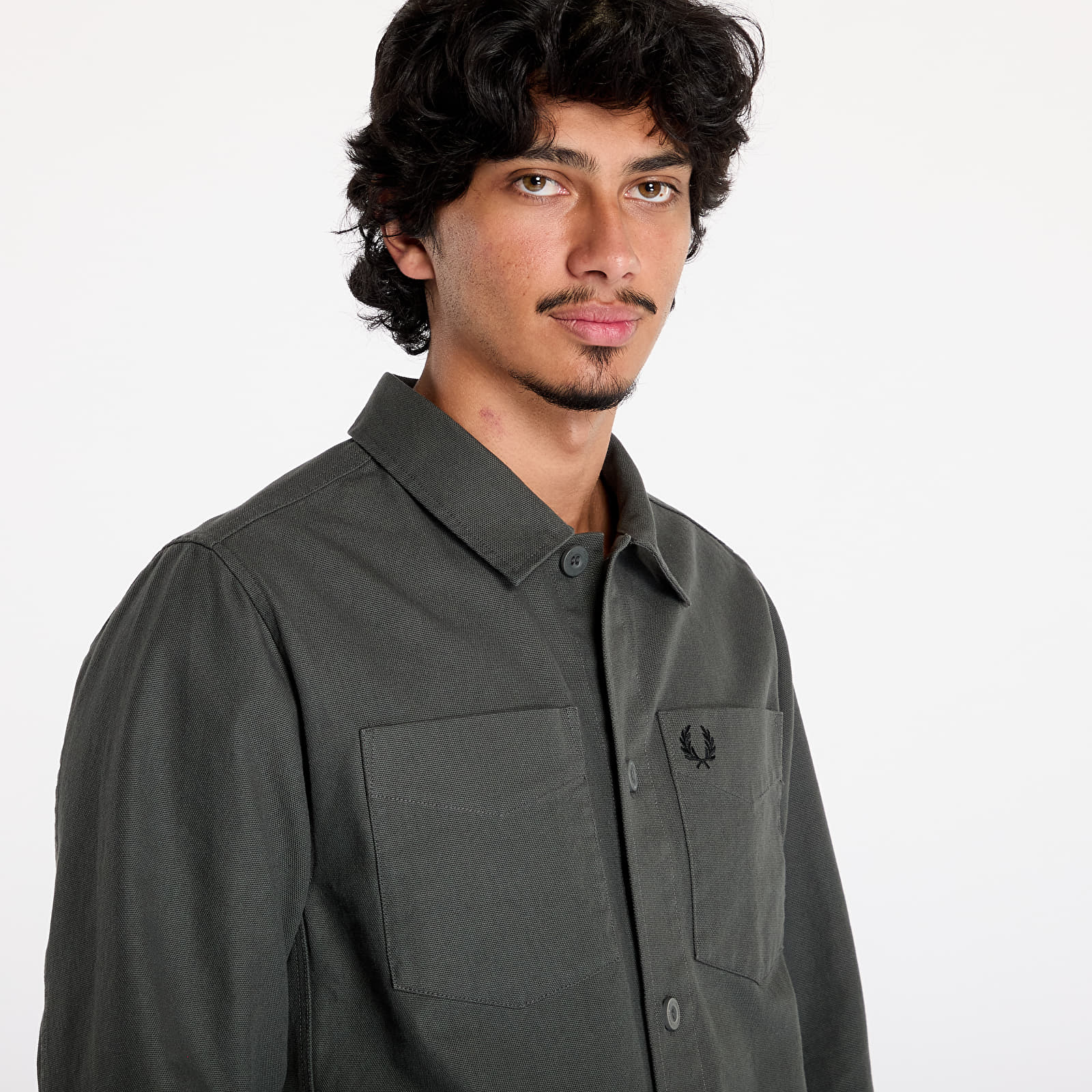 Overshirt FRED PERRY Canvas Overshirt Field Green