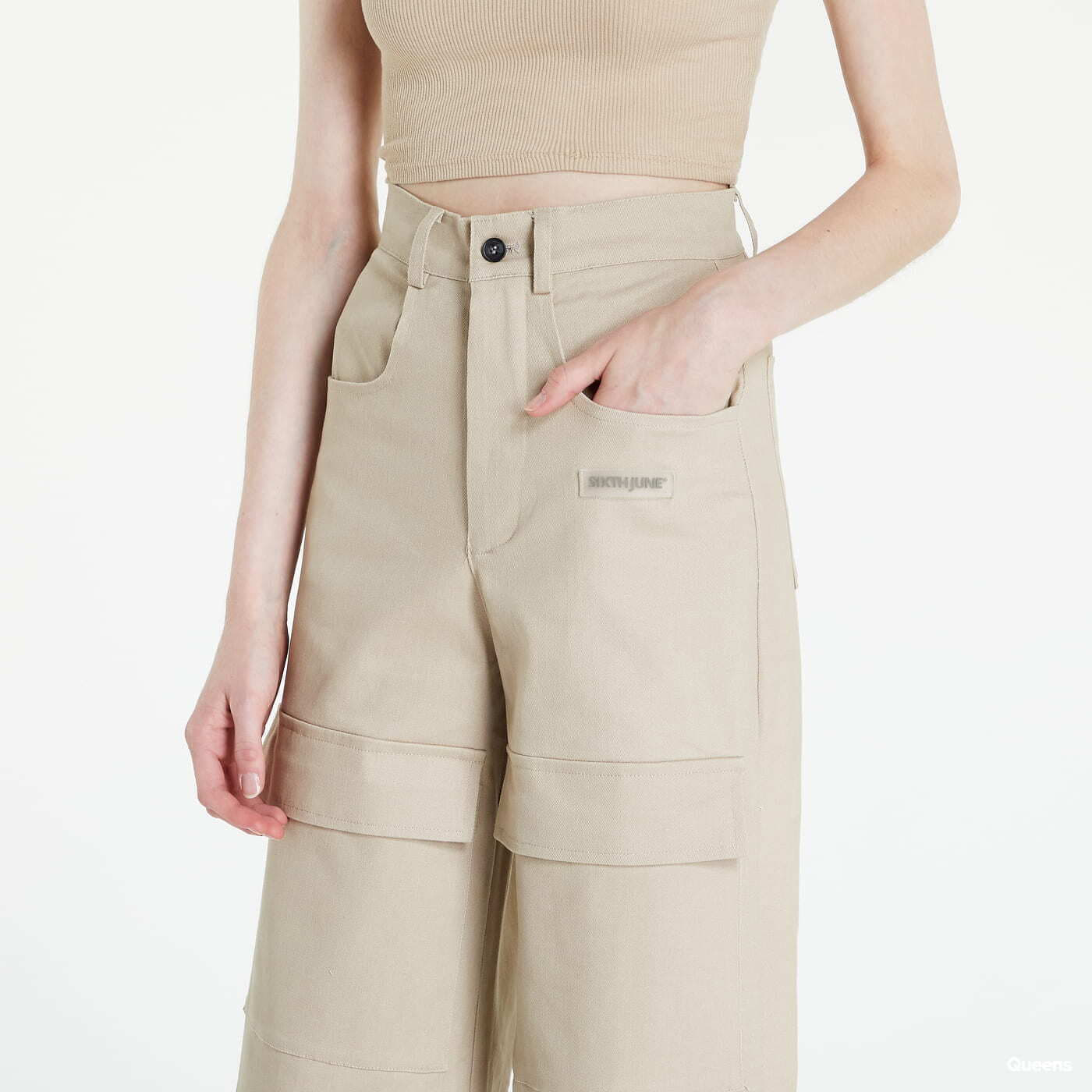 Жіночі штани Sixth June Wide Leg Cargo Pants Beige