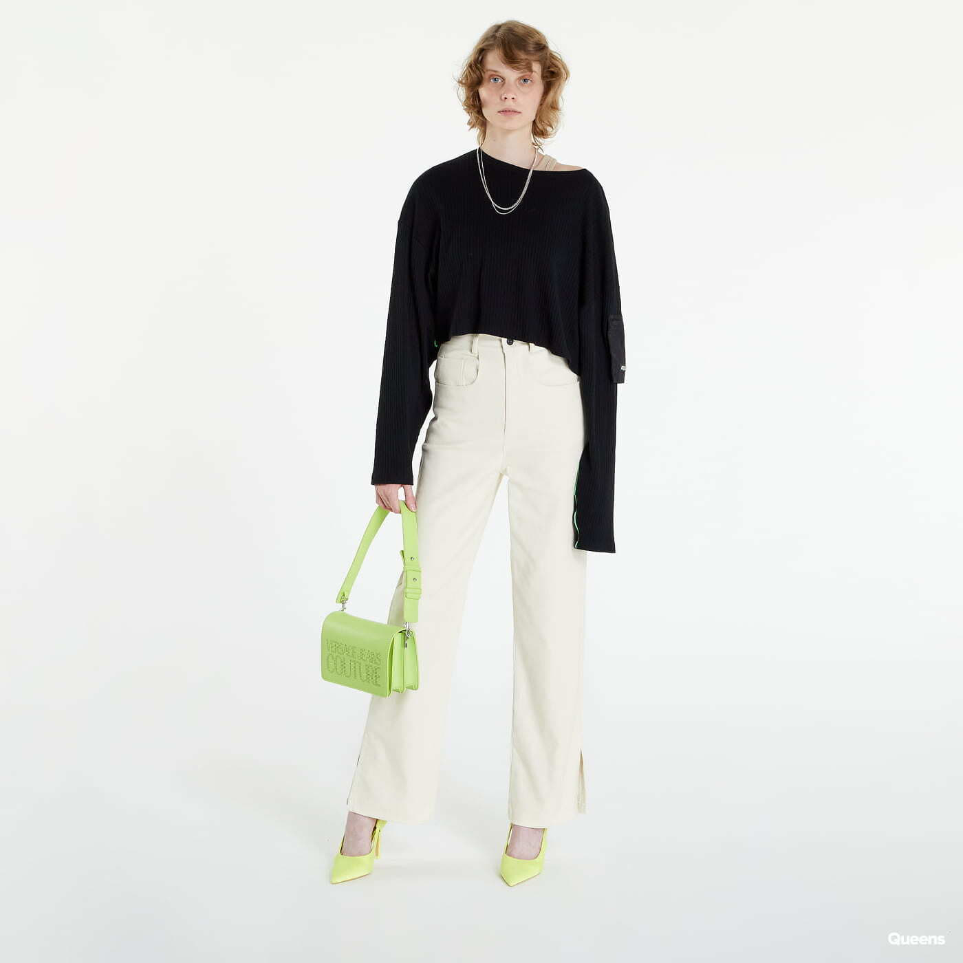 Жіночі штани Sixth June Slit Wide Leg Pants Cream