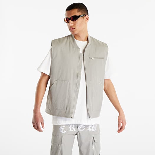 Men s vests Sixth June Crew Embroidered Vest Grey Footshop