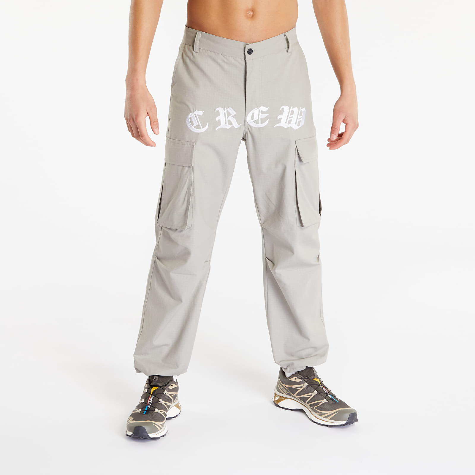 Men's cargo pants Sixth June Crew Embroidered Cargo Pants Grey