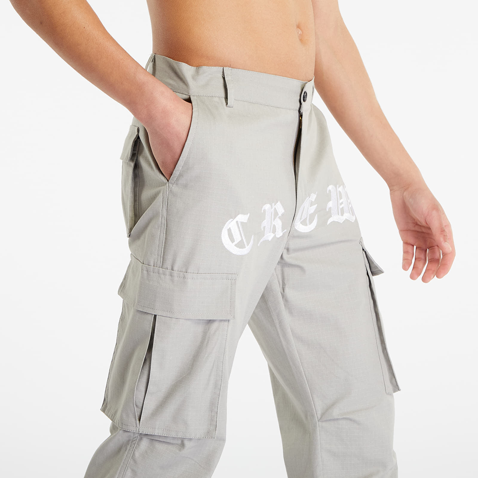 Men's cargo pants Sixth June Crew Embroidered Cargo Pants Grey