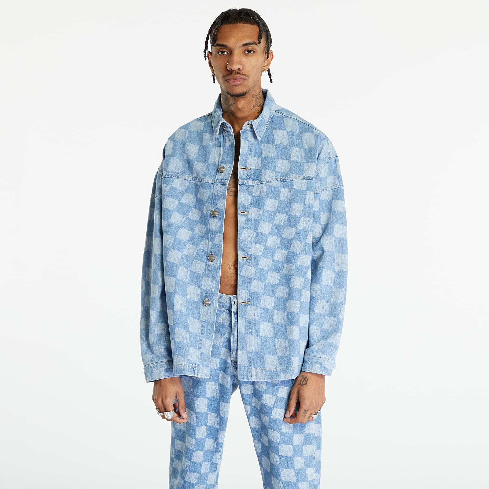 Jacheta Sixth June Denim Damier Jacket Blue