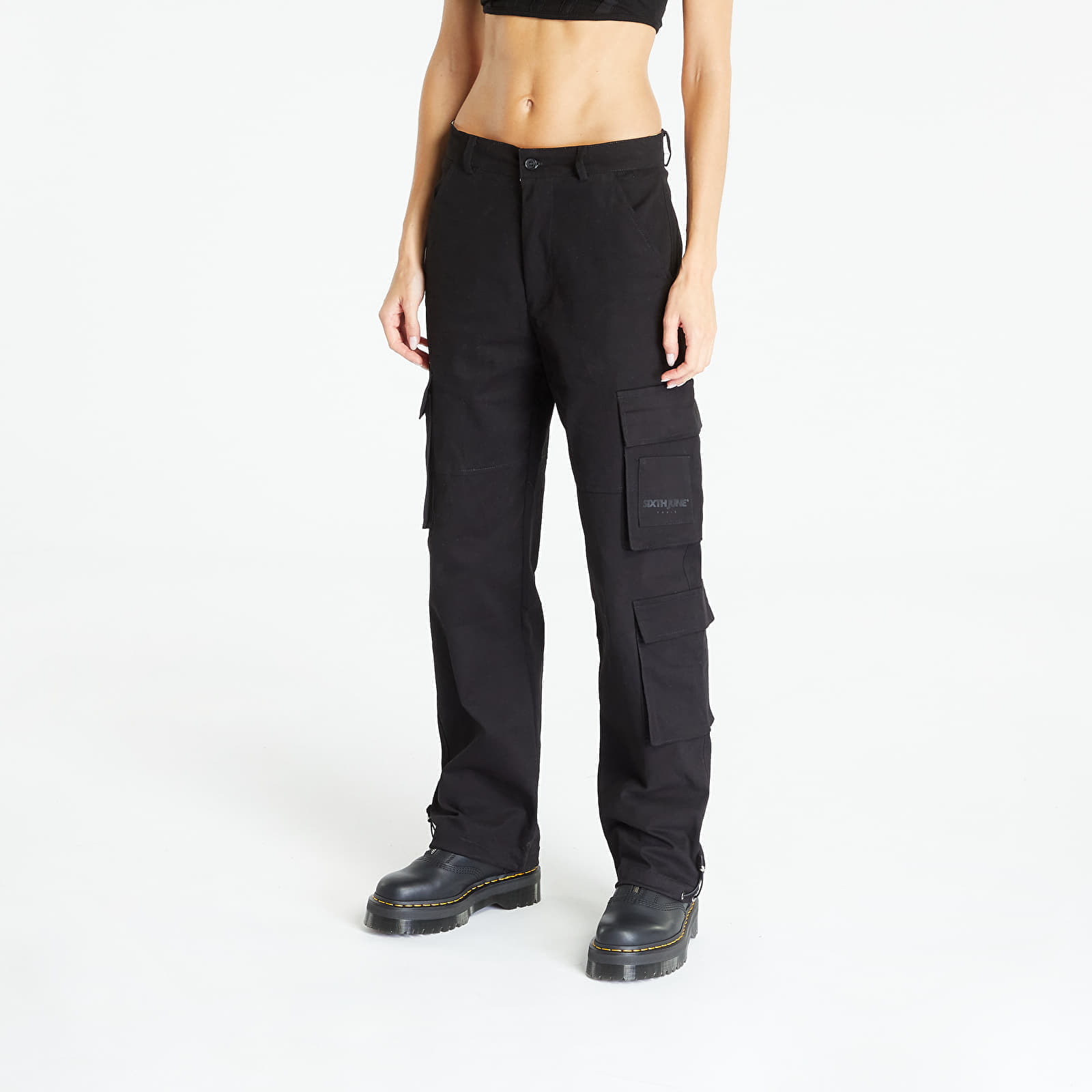 Pantaloni Sixth June Cargo Pants W/ Reverse Belt Black