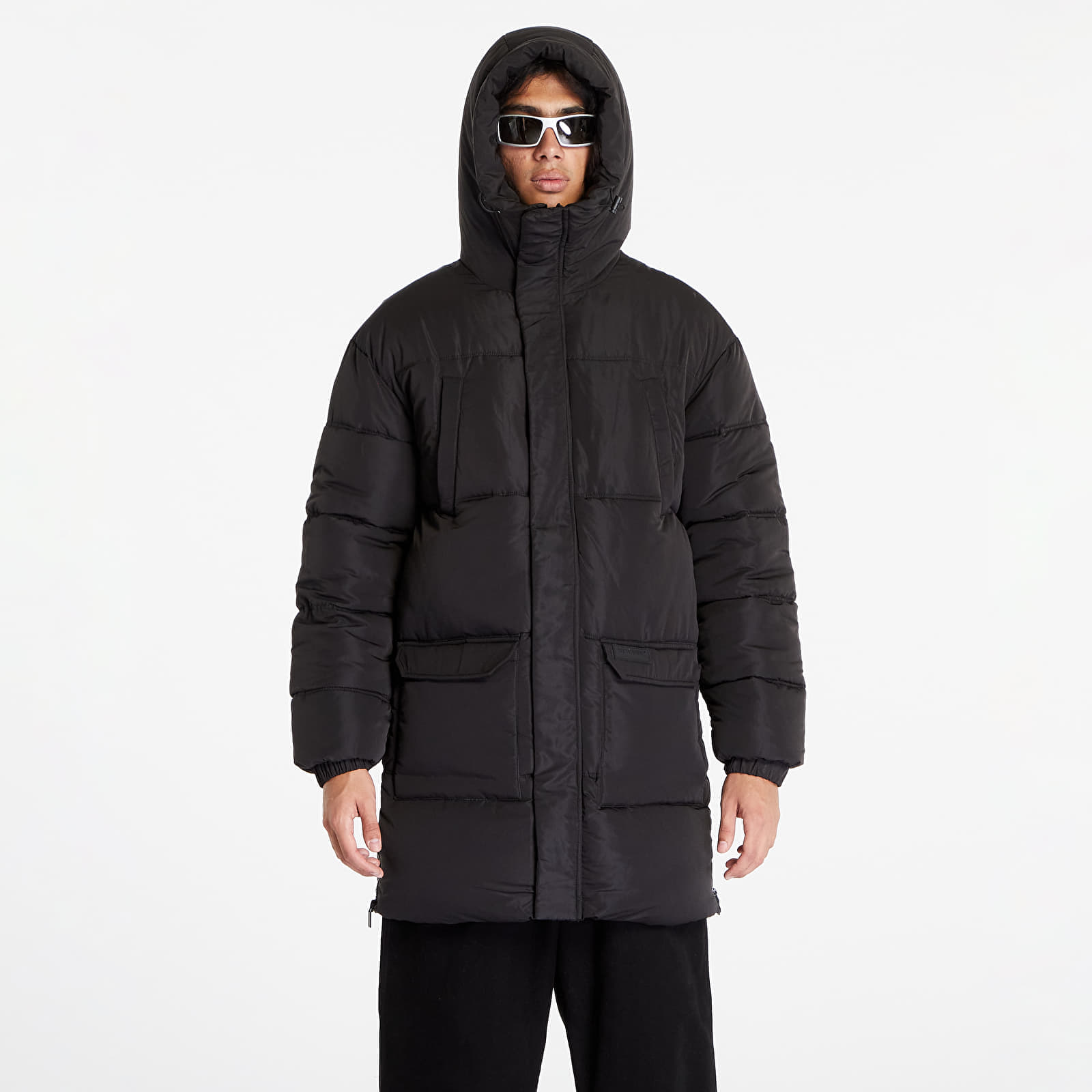 Black long puffer jacket mens online
