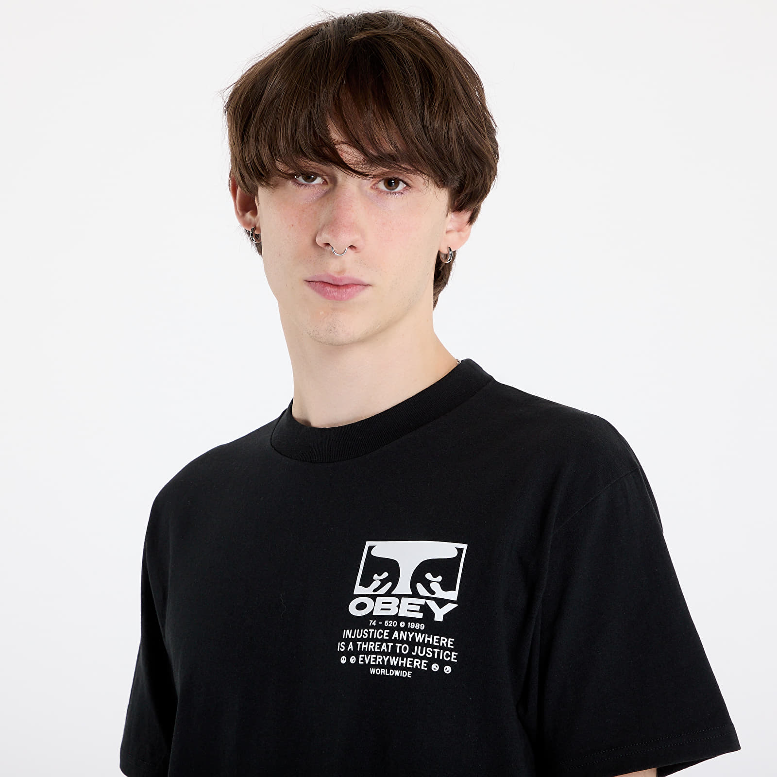 T-shirty męskie OBEY Obey Justice Everywhere T-Shirt Black