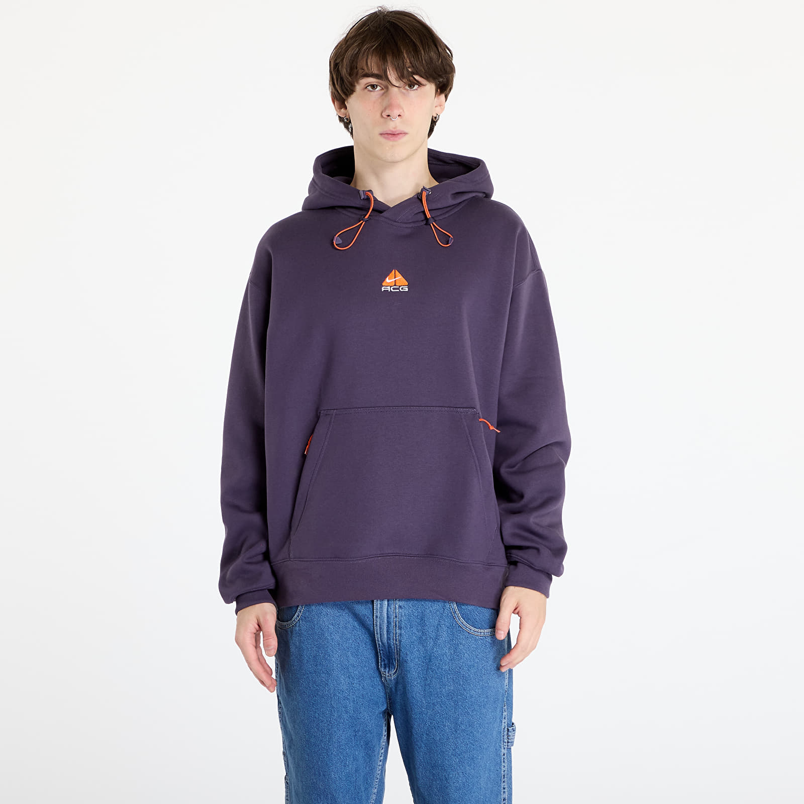 Mikiny Nike ACG Therma-FIT Fleece Pullover Hoodie Dark Raisin/ Summit White