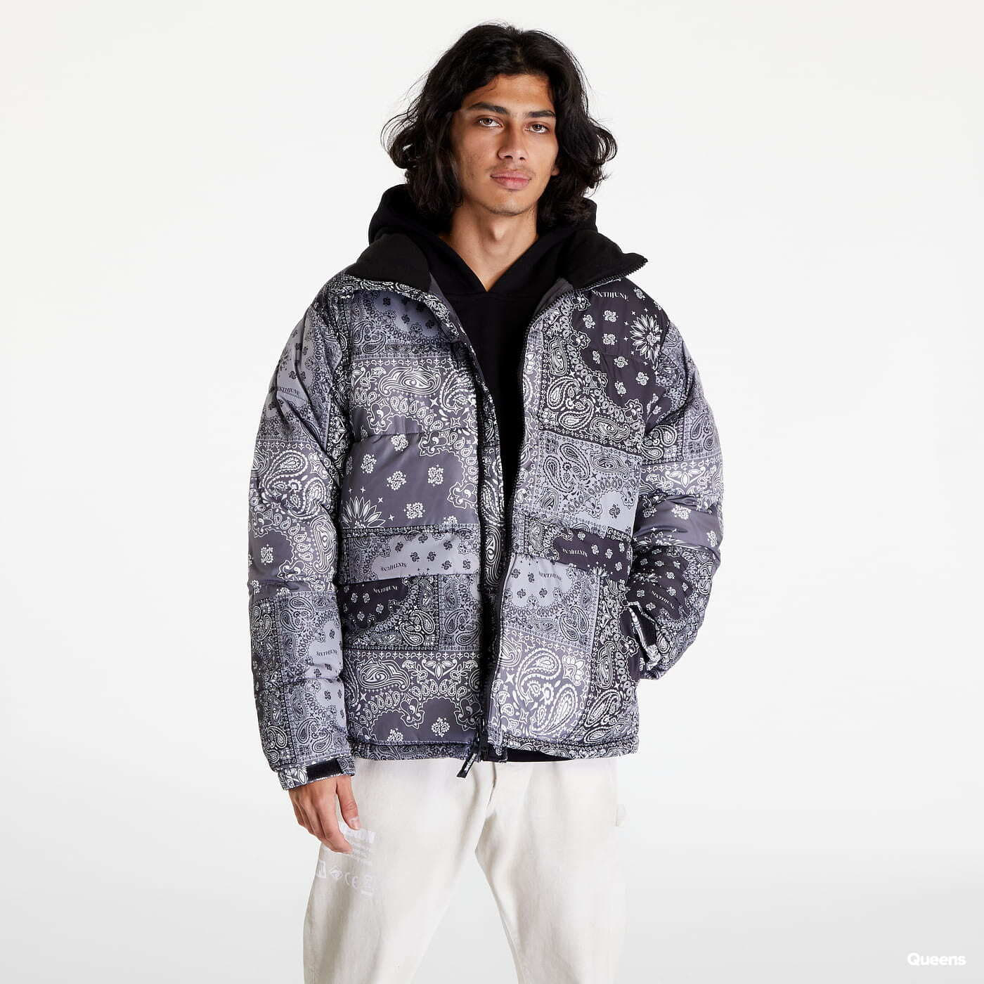 Men's jackets Sixth June Patchwork Bandana Down Jacket Black/ Grey