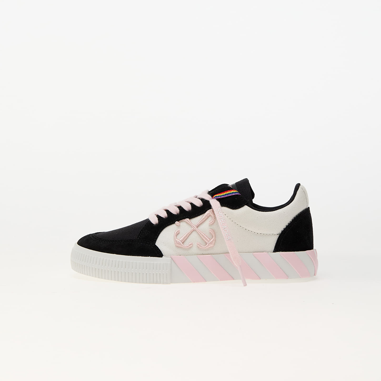 Sneakerși pentru copii Off-White Low Vulcanized Canvas/ Suede Black - Off White