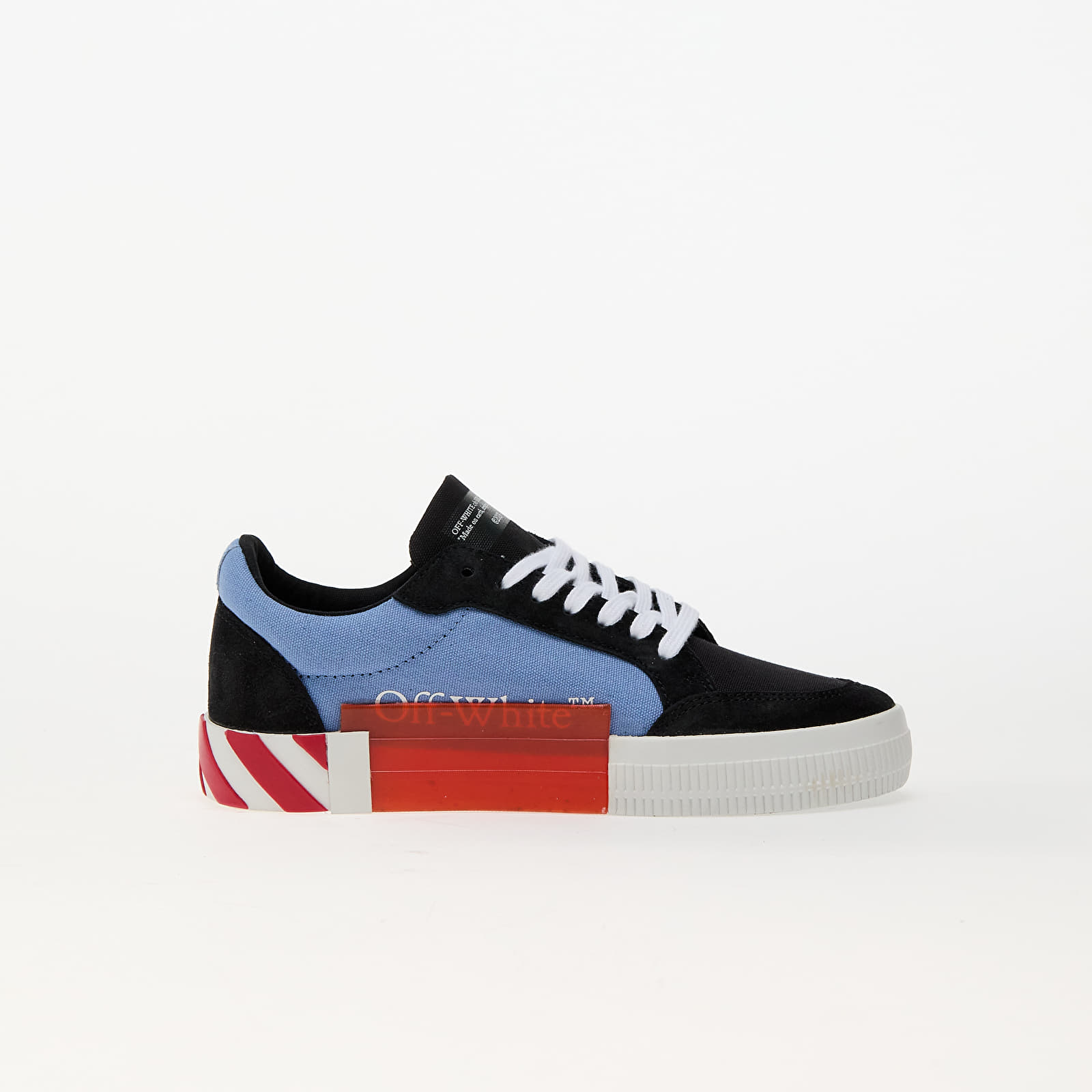 Women's shoes Off-White Low Vulcanized Canvas/ Suede Black - Light Blue