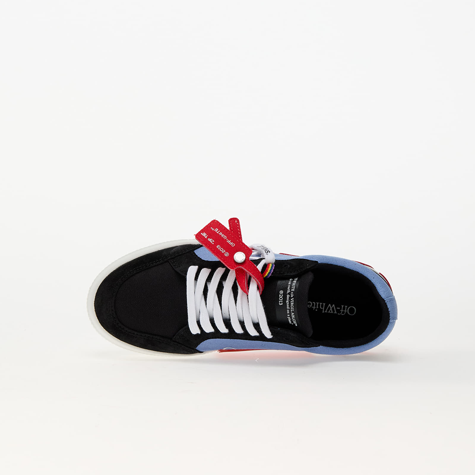 Women's shoes Off-White Low Vulcanized Canvas/ Suede Black - Light Blue