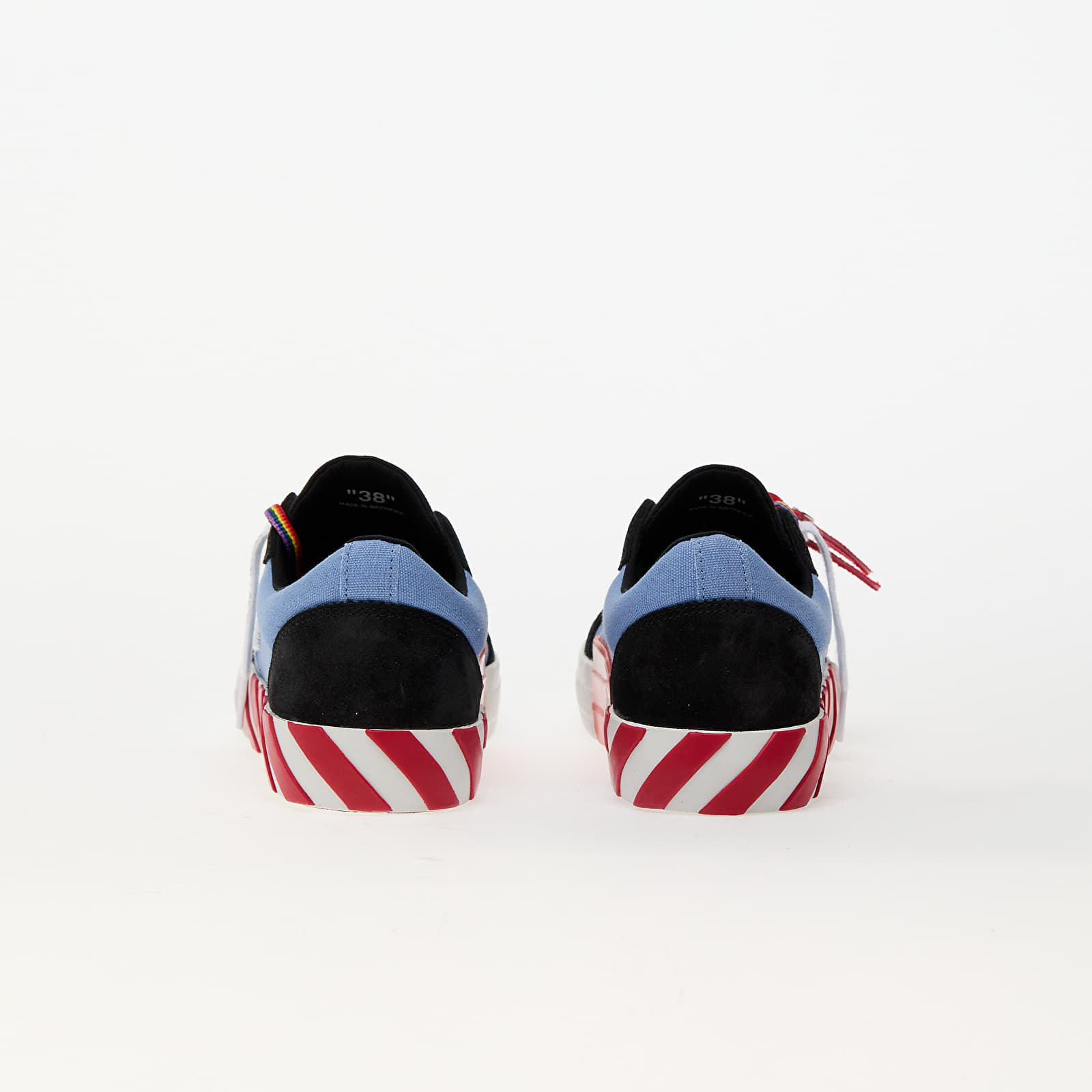 Women's shoes Off-White Low Vulcanized Canvas/ Suede Black - Light Blue