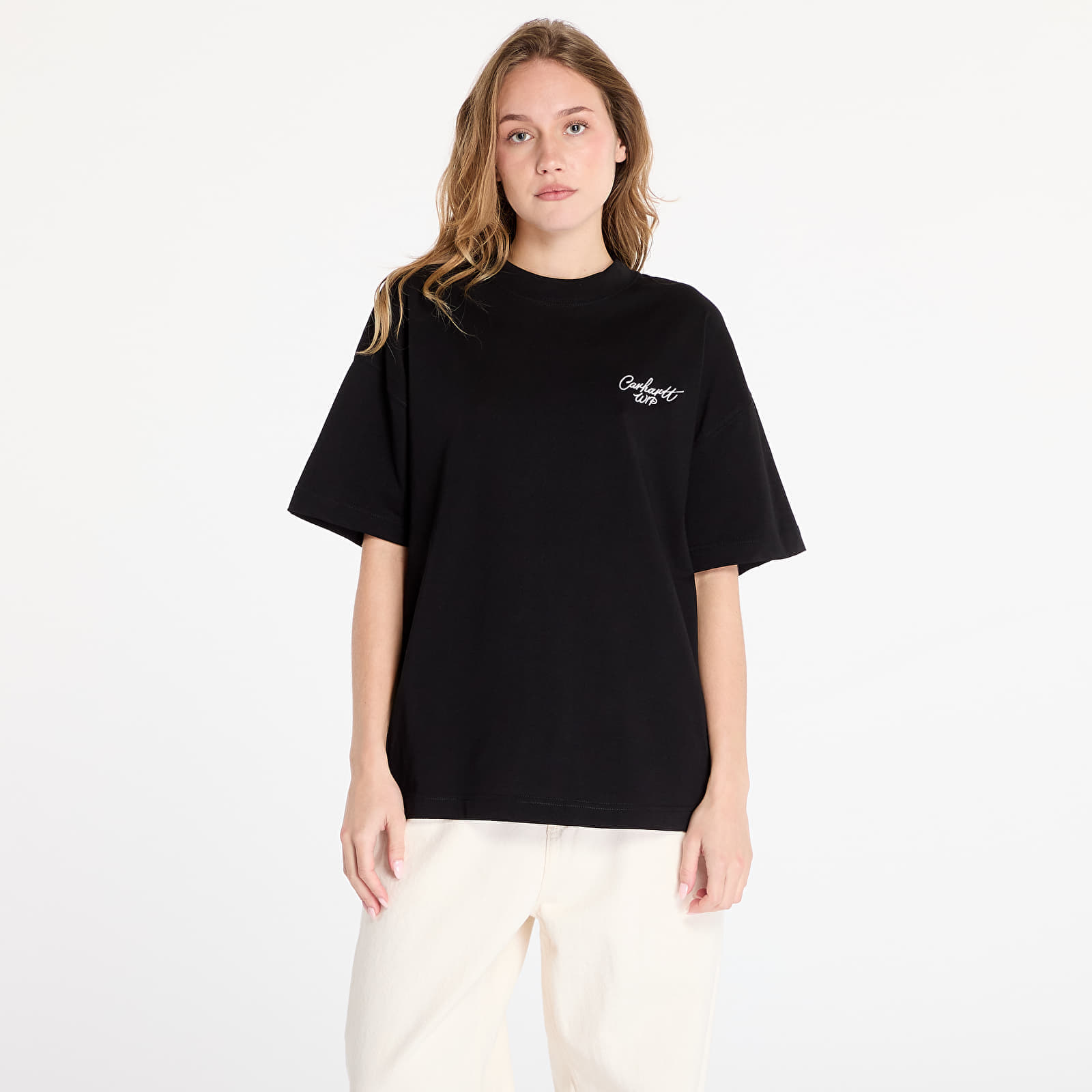 Tricou Carhartt WIP S/S Signature Script T-Shirt UNISEX Black/ Wax