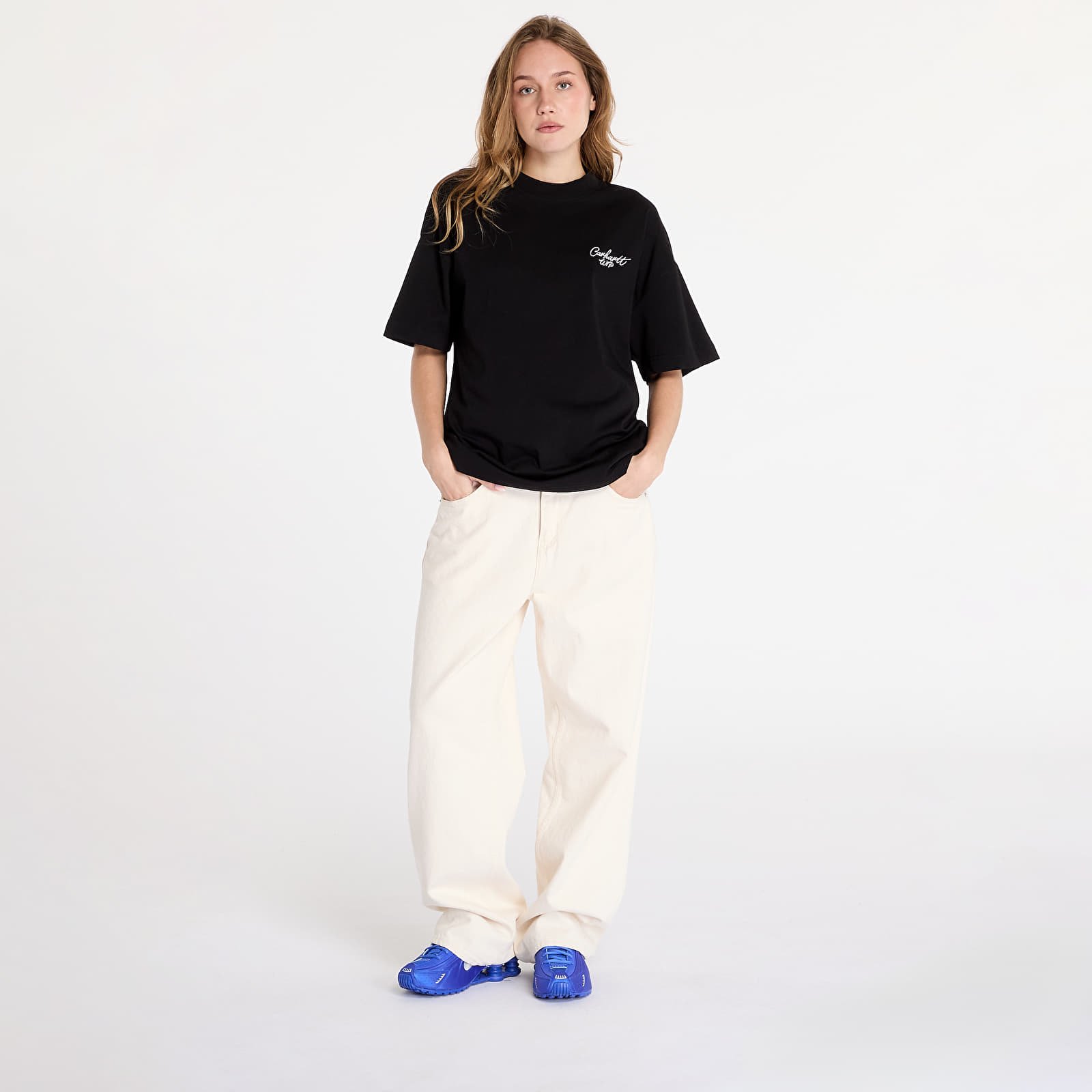 Moške majice  Carhartt WIP S/S Signature Script T-Shirt UNISEX Black/ Wax