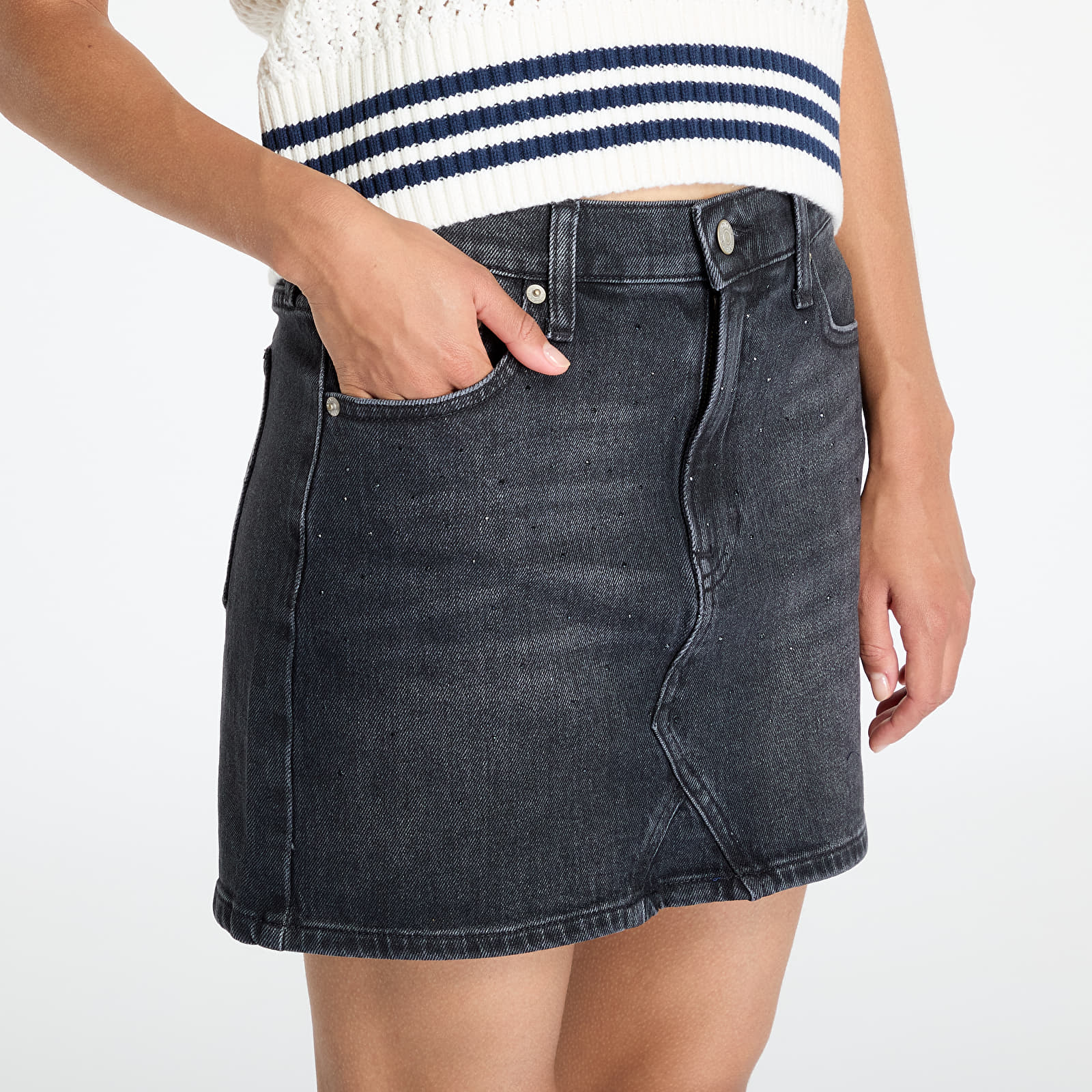 Sukne Tommy Jeans Izzie Mini Skirt Denim Black