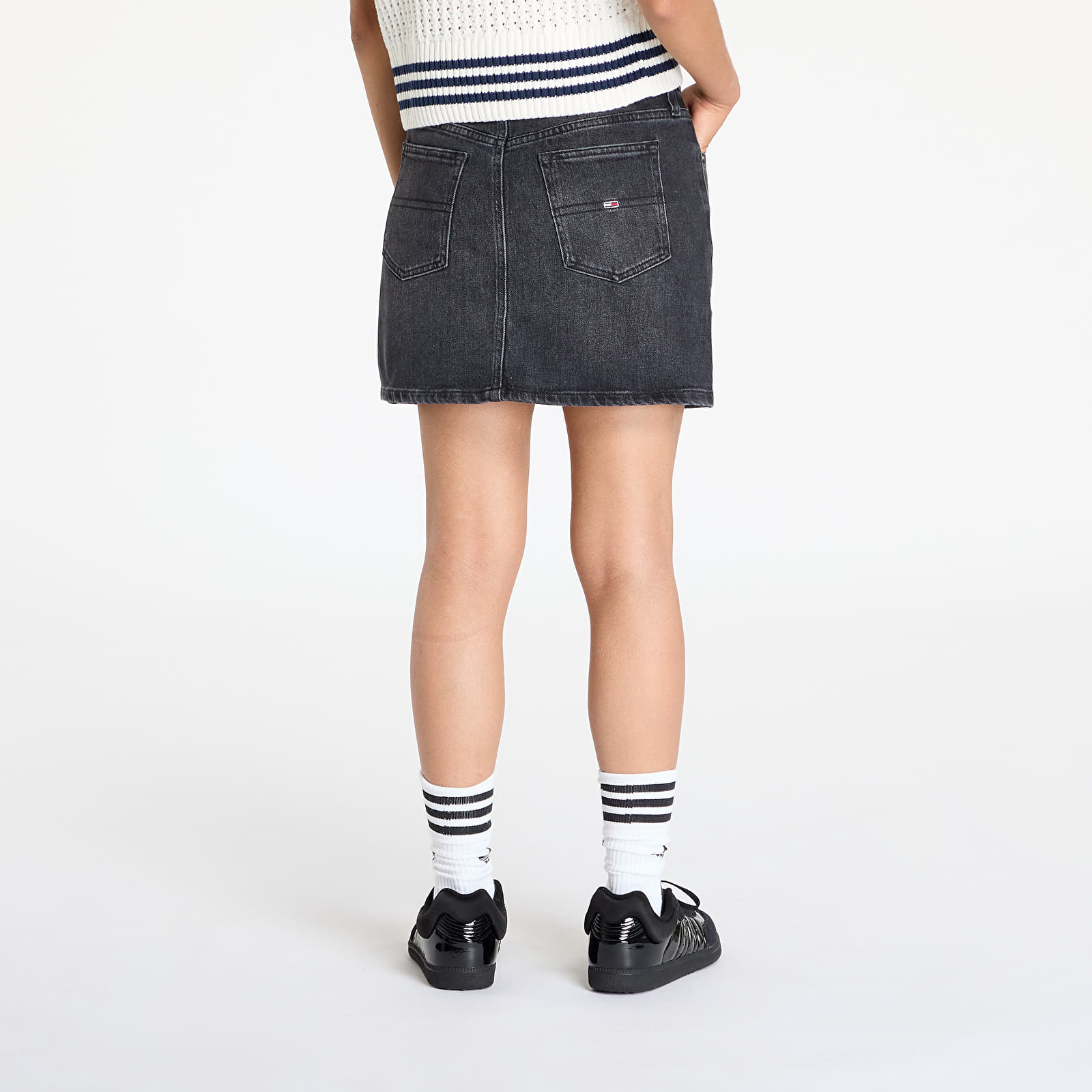 Sukne Tommy Jeans Izzie Mini Skirt Denim Black