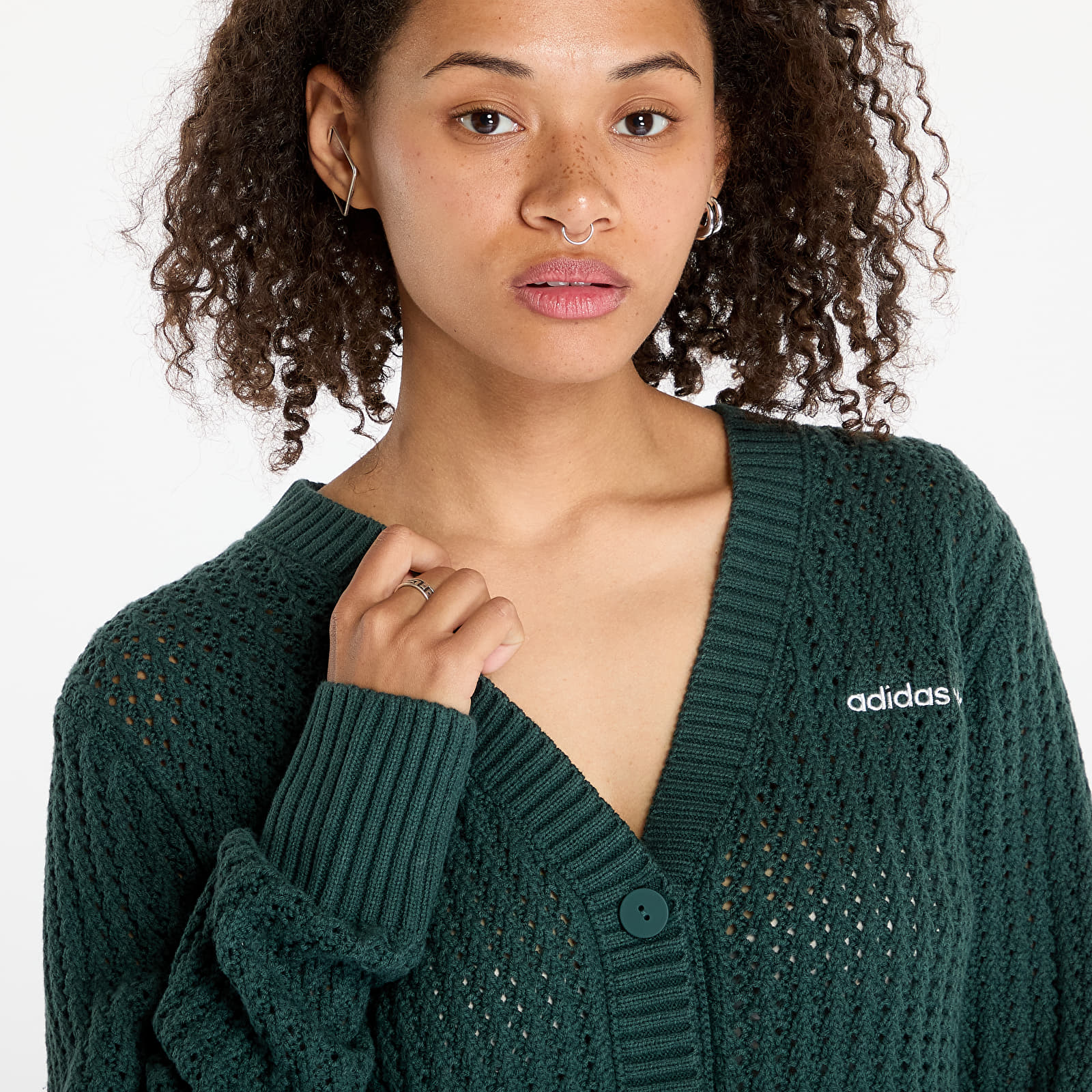 Swetry adidas Knit Cardigan Mineral Green