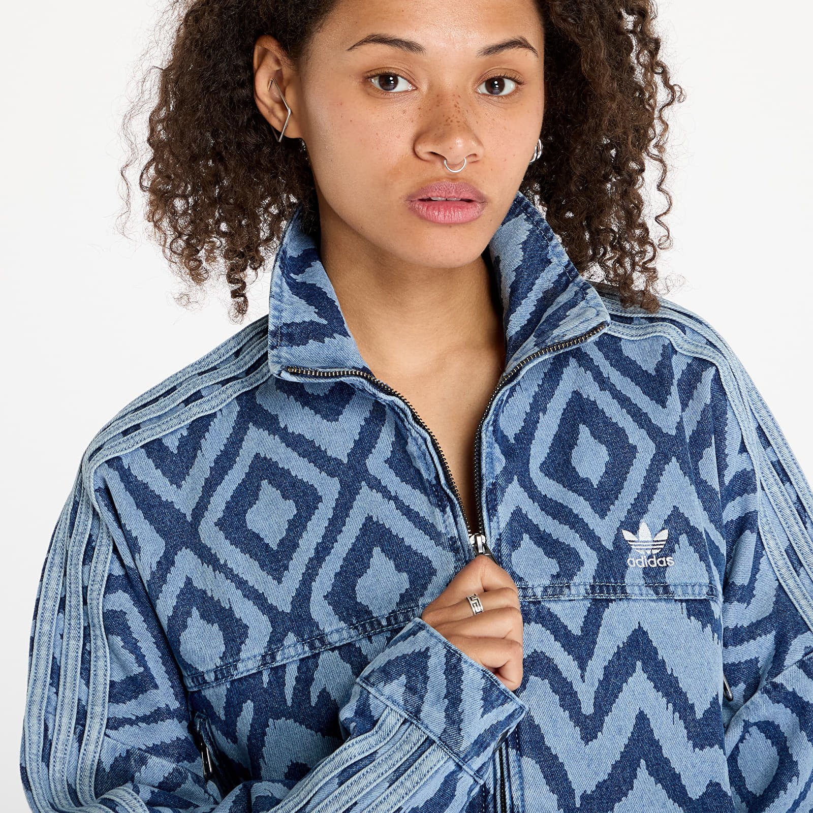 Women's jackets adidas x Farm Rio Denim Jacket Medium Blue Denim