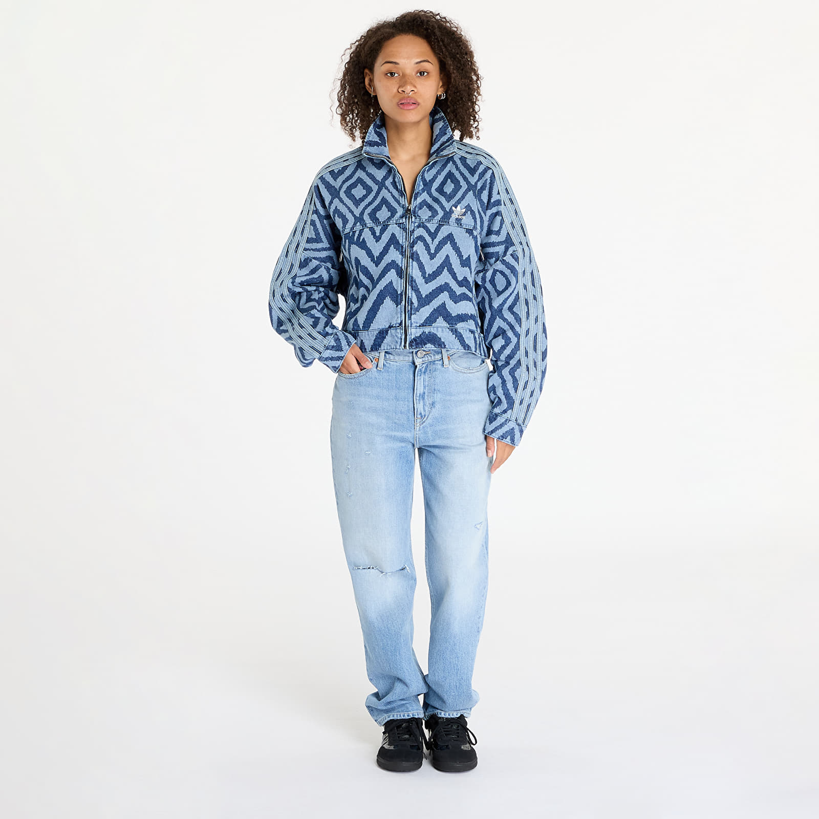 Women's jackets adidas x Farm Rio Denim Jacket Medium Blue Denim