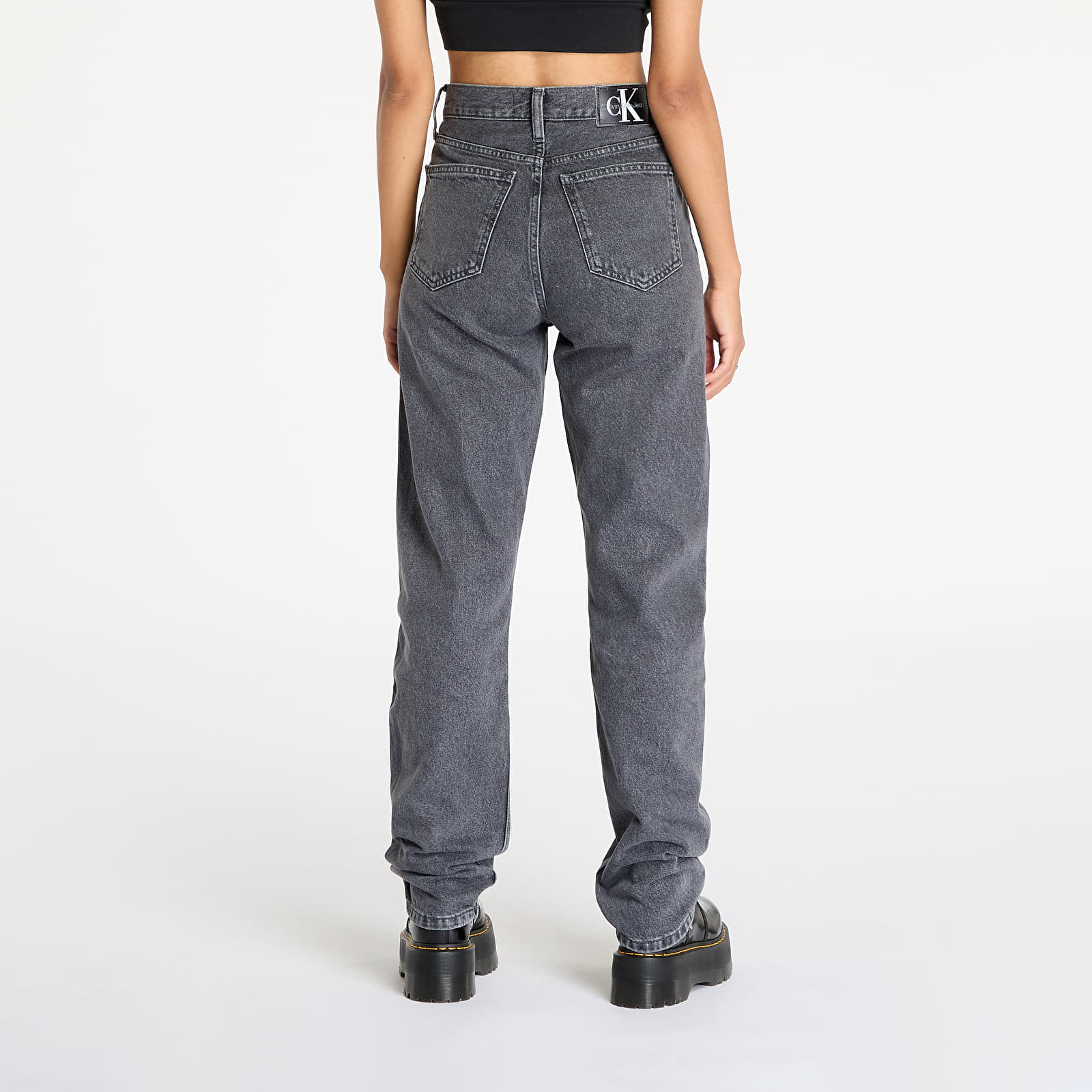 Дамски дънки Calvin Klein Jeans High Rise Straight Jeans Grey