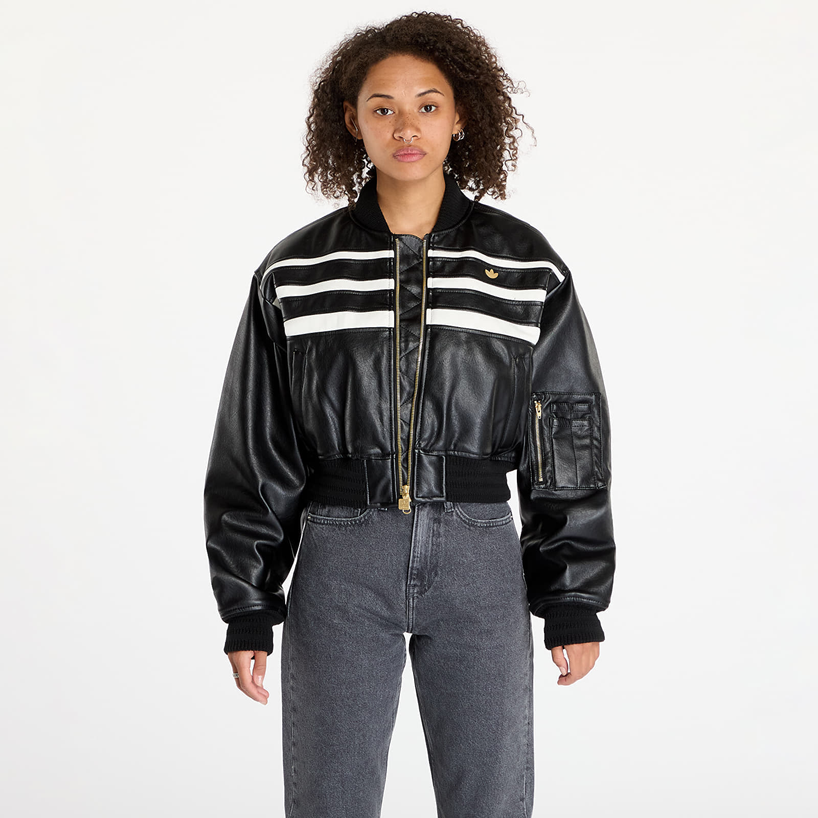 Jacke adidas Pleather Bomber Black L