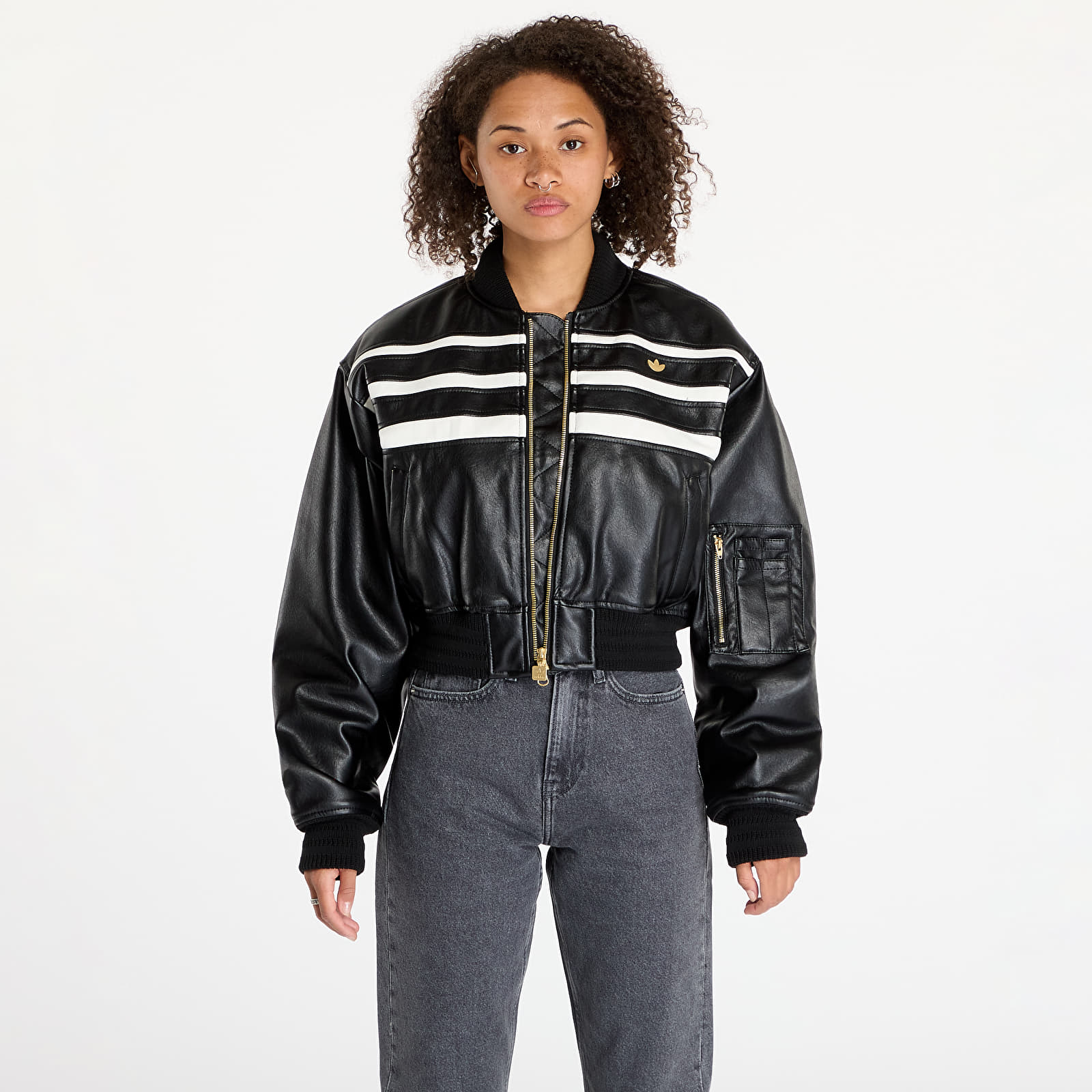 Жіночі куртки adidas Pleather Bomber Black