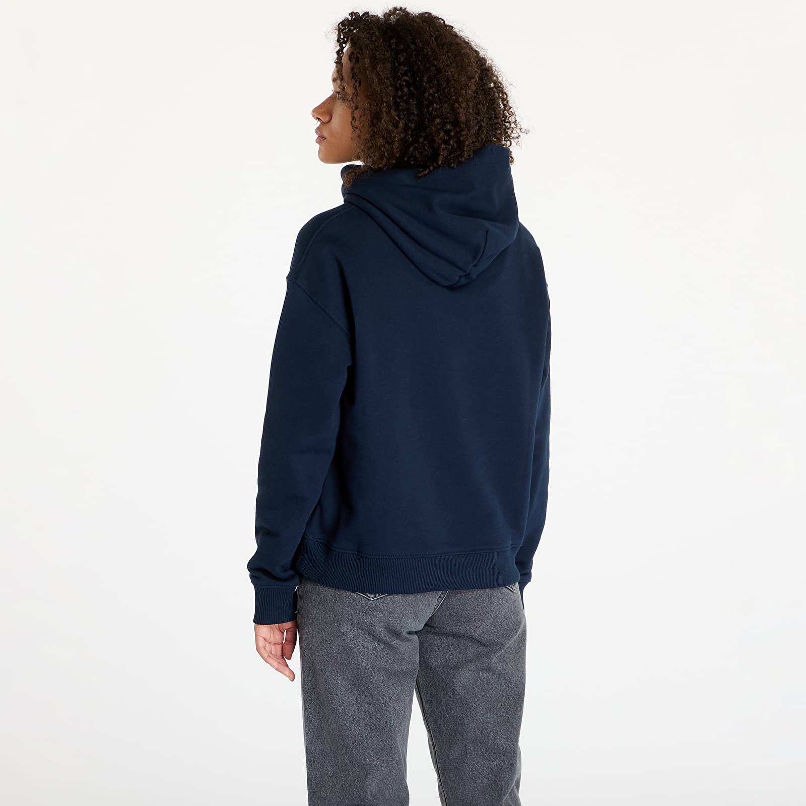 Hoodies and sweatshirts  Tommy Jeans Boxy Logo Drawcord Hoodie Navy