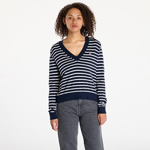 Tommy Jeans Essential Vneck Sweater Blue