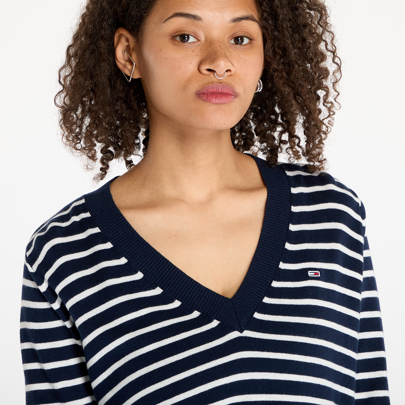 Camisolas de senhora Tommy Jeans Essential Vneck Sweater Blue