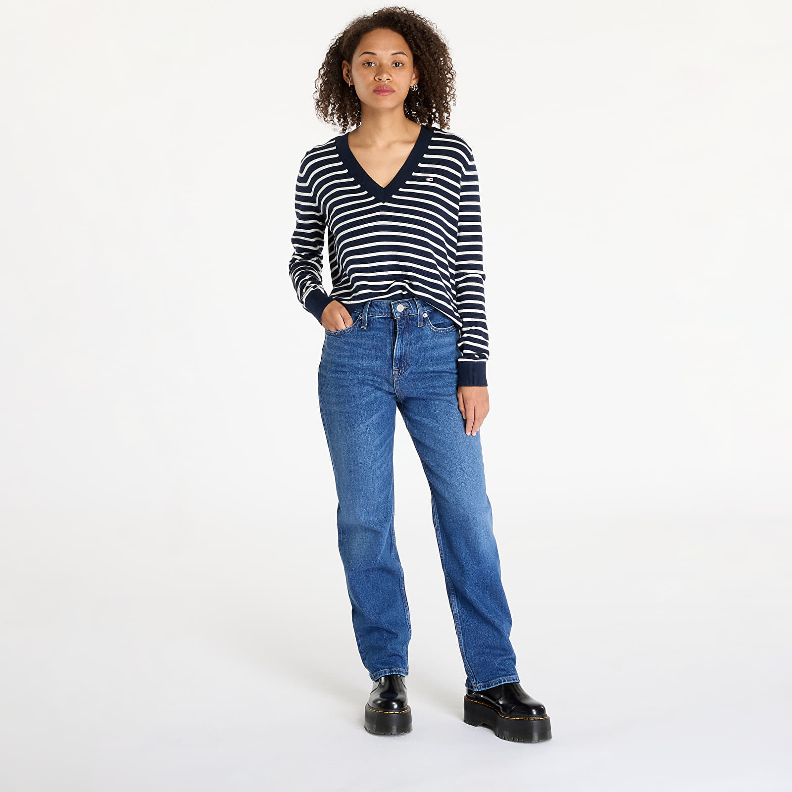 Džíny Tommy Jeans Izzie Hgh Slim Straight Jeans Denim